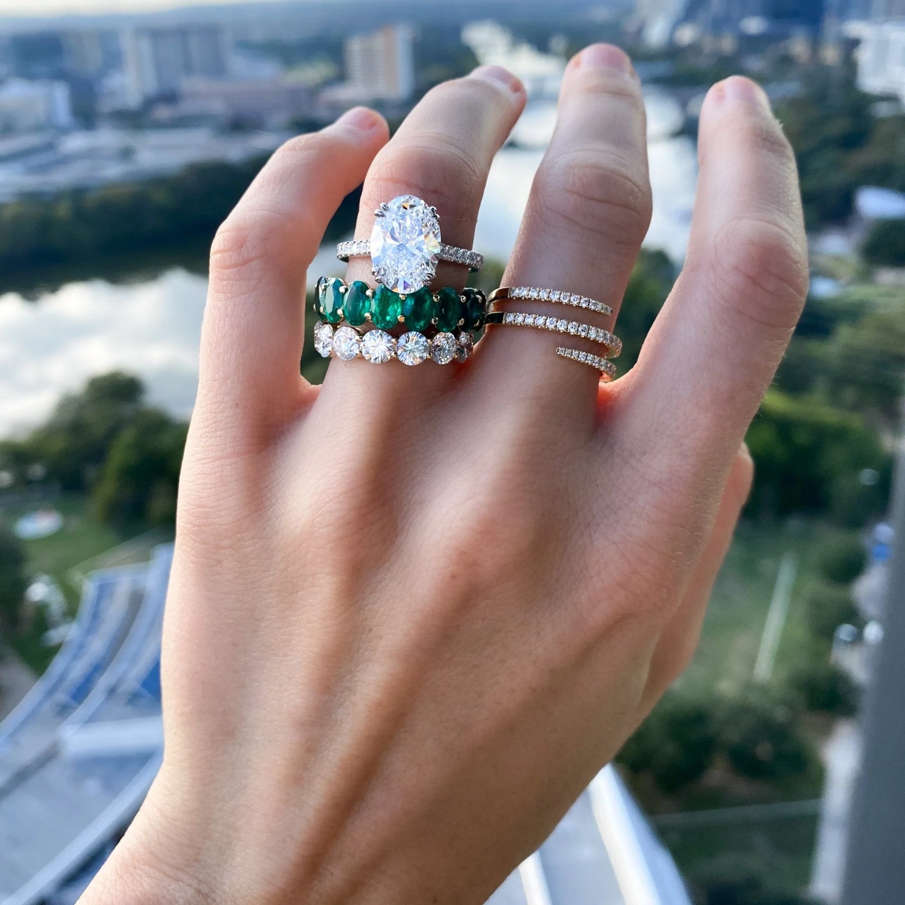 Signature Pavé Engagement Ring With Oval Cut Diamond - Image 6