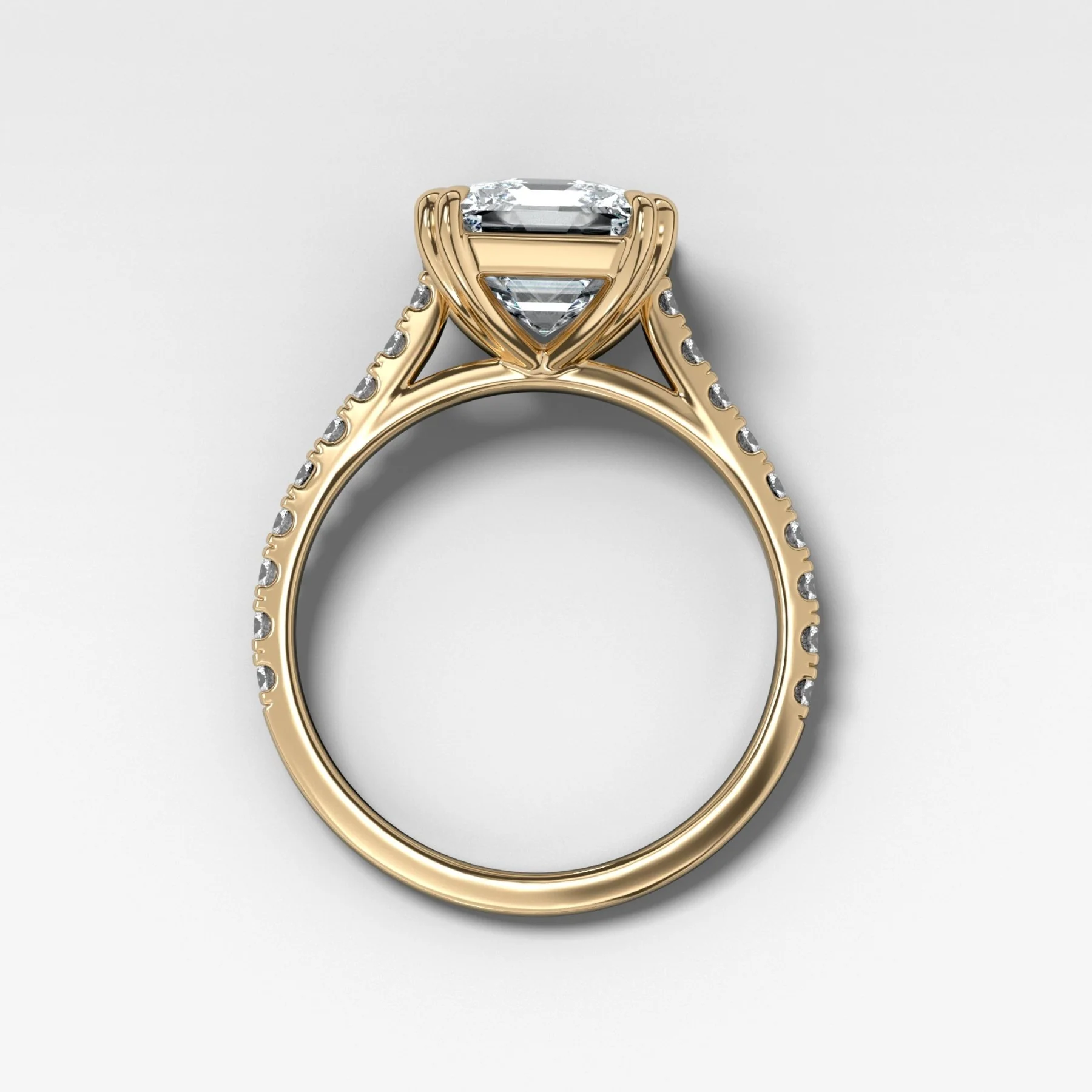 Signature Pavé Engagement Ring With Asscher Cut Diamond - Image 2