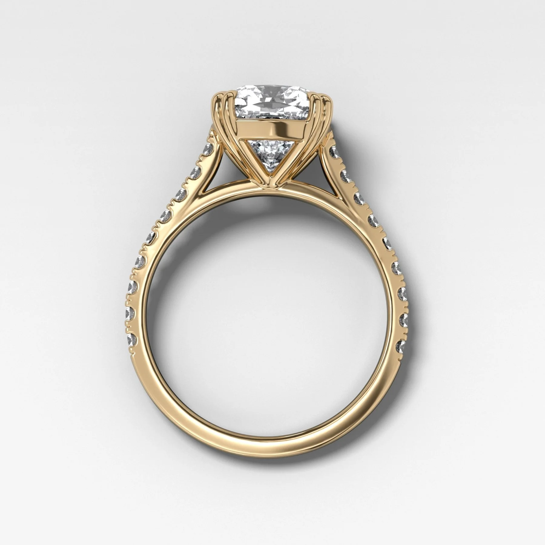 Signature Pavé Engagement Ring With Cushion Cut Diamond - Image 2