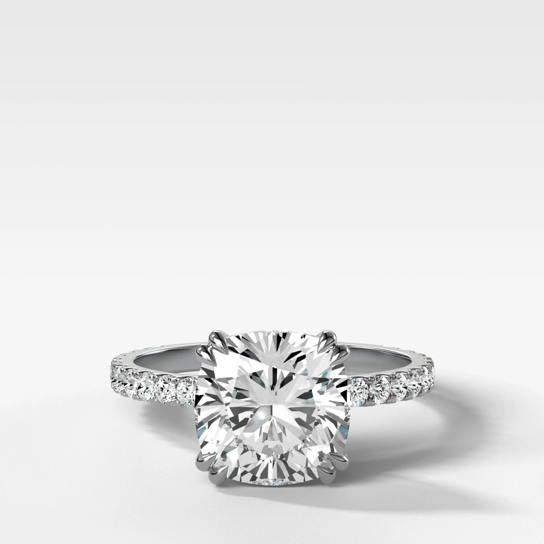 Signature Pavé Engagement Ring With Cushion Cut Diamond - Image 3
