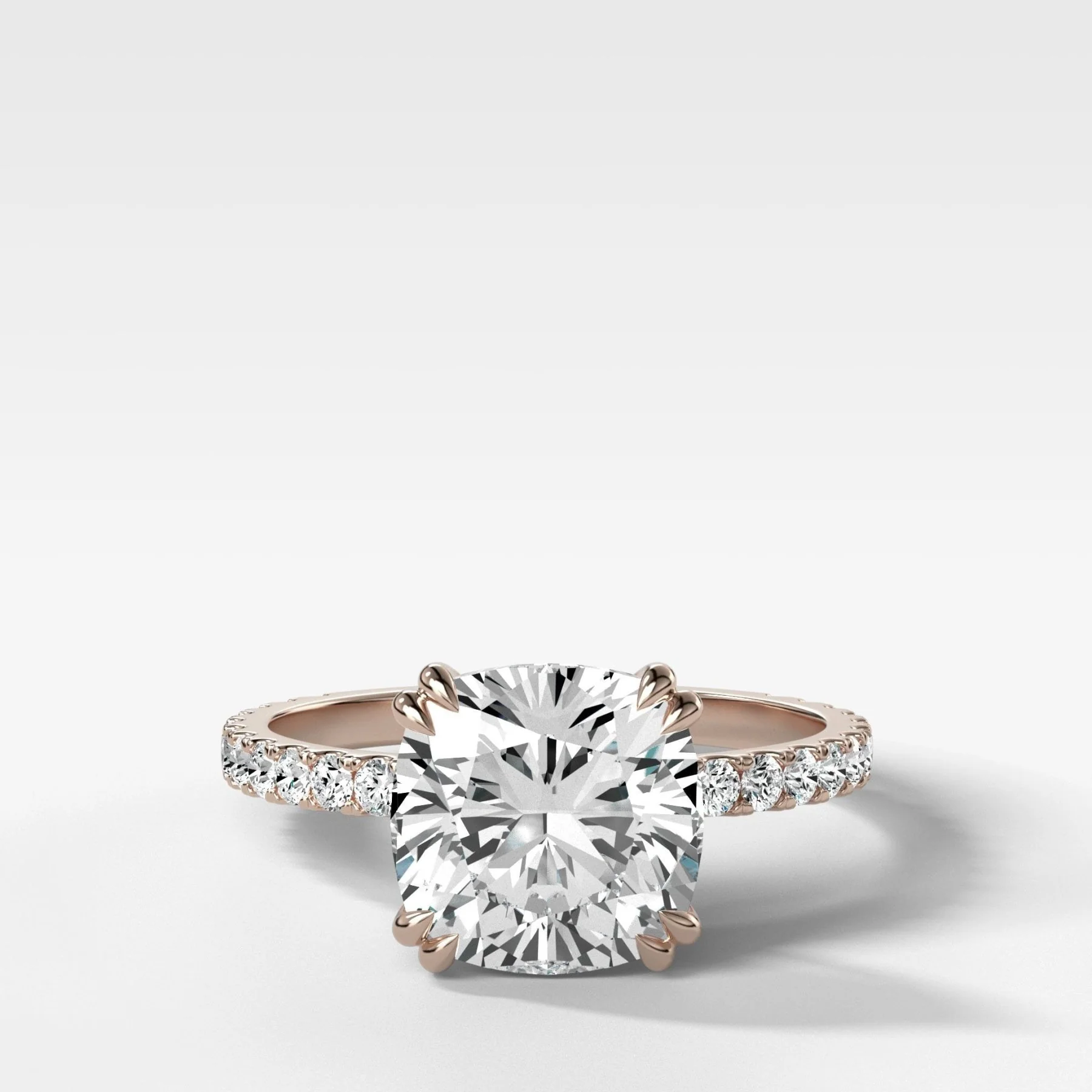 Signature Pavé Engagement Ring With Cushion Cut Diamond - Image 4