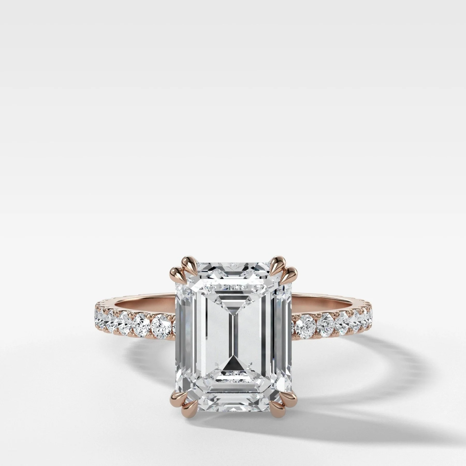 Signature Pavé Engagement Ring With Emerald Cut Diamond - Image 5