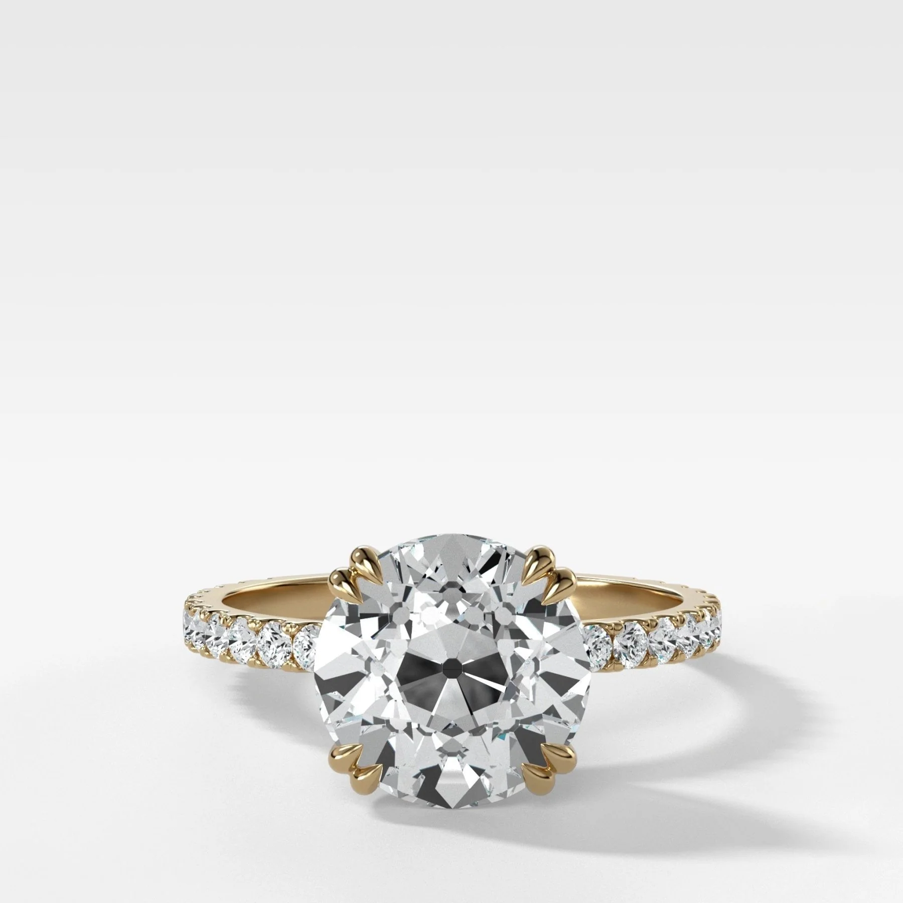 Signature Pavé Engagement Ring With Old Euro Cut Diamond