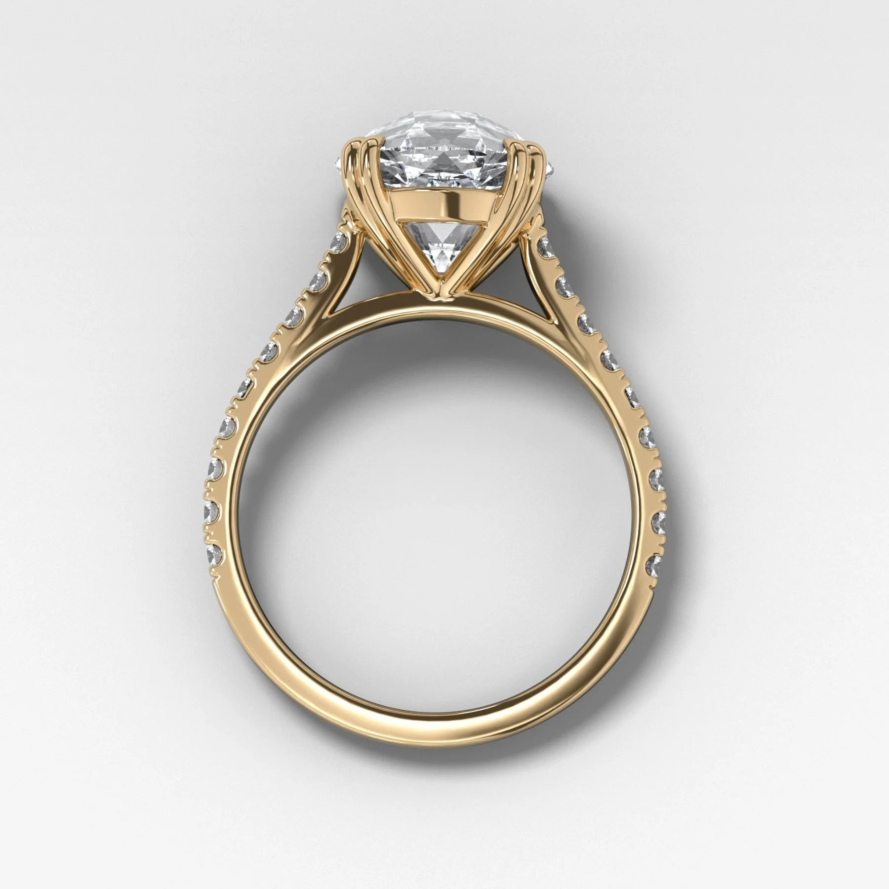 Signature Pavé Engagement Ring With Old Euro Cut Diamond - Image 2