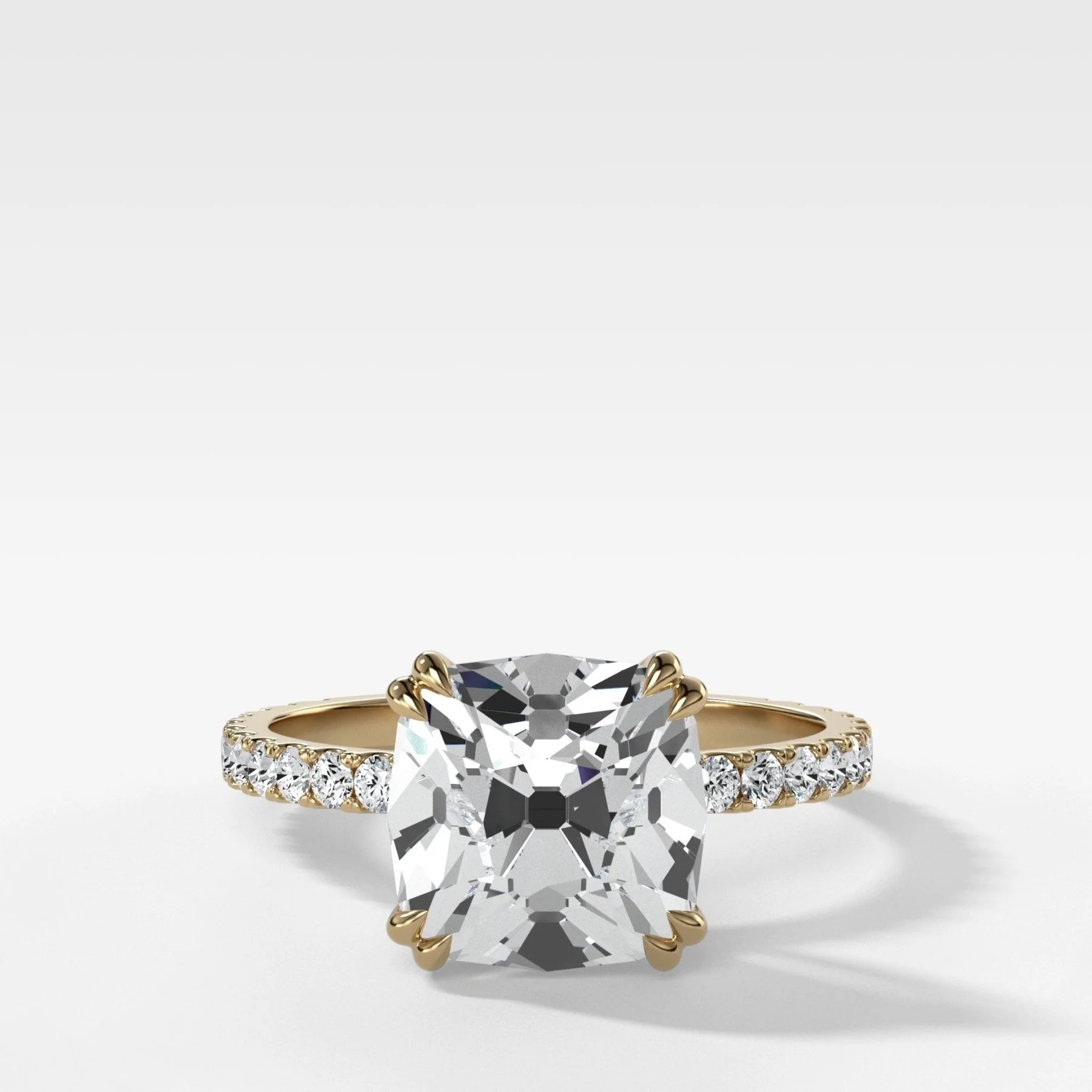 Signature Pavé Engagement Ring With Old Mine Cut Diamond