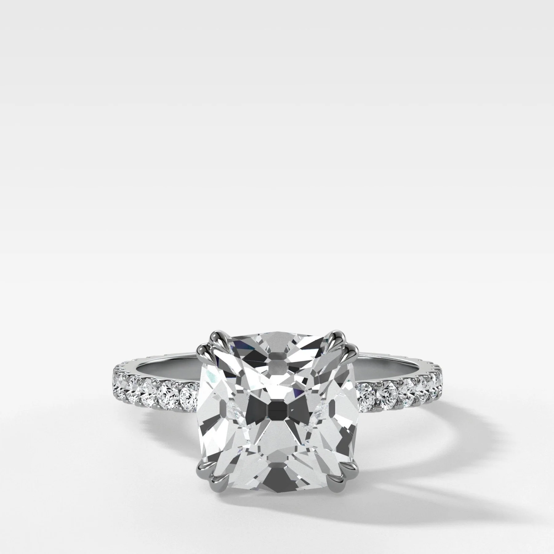 Signature Pavé Engagement Ring With Old Mine Cut Diamond - Image 3