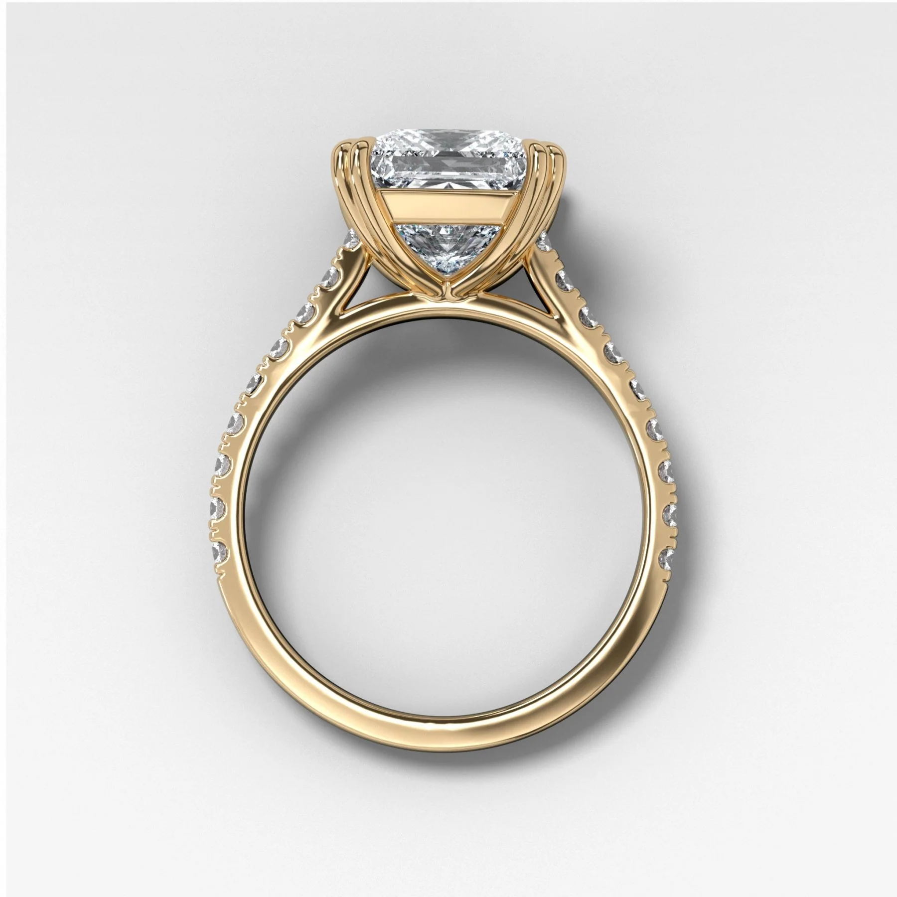Signature Pavé Engagement Ring With Princess Cut Diamond - Image 2