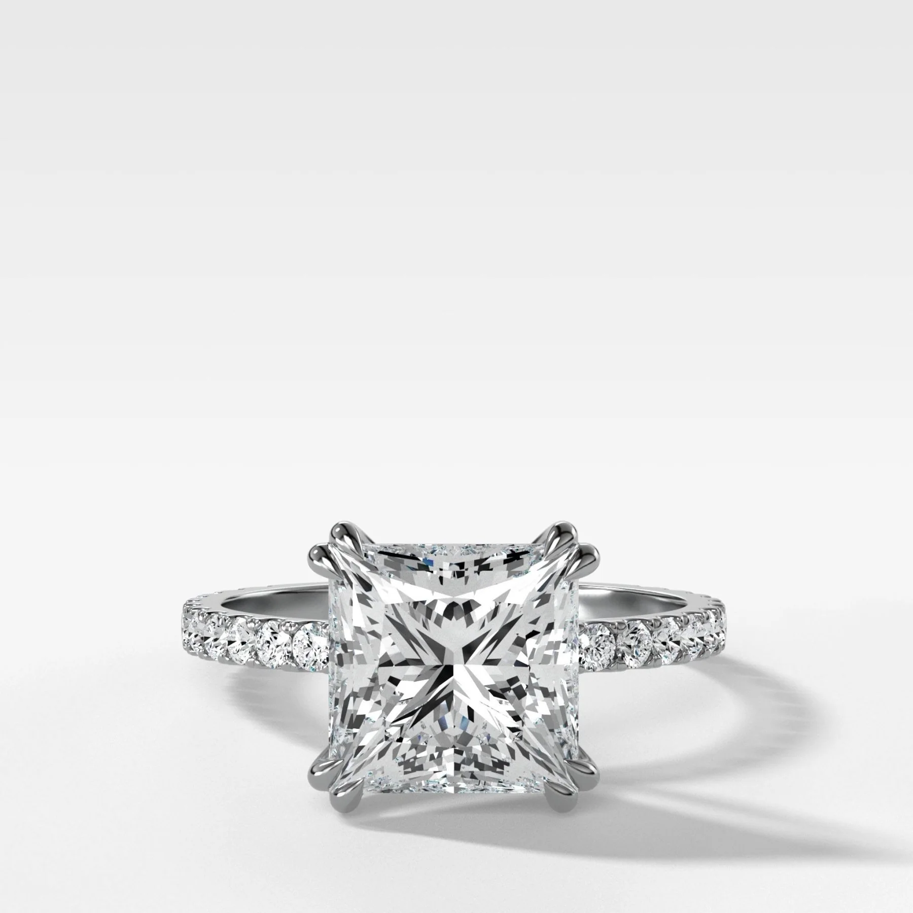 Signature Pavé Engagement Ring With Princess Cut Diamond - Image 4