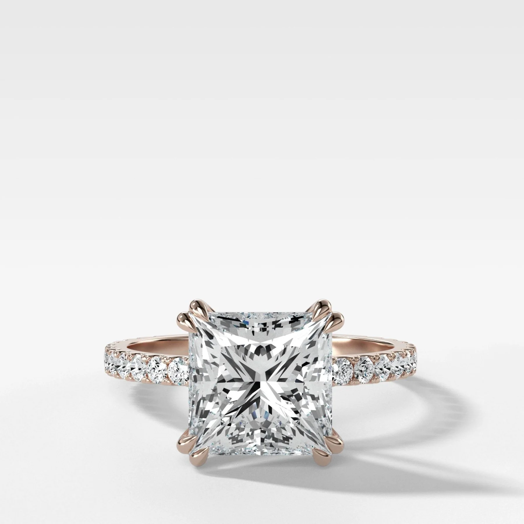 Signature Pavé Engagement Ring With Princess Cut Diamond - Image 5