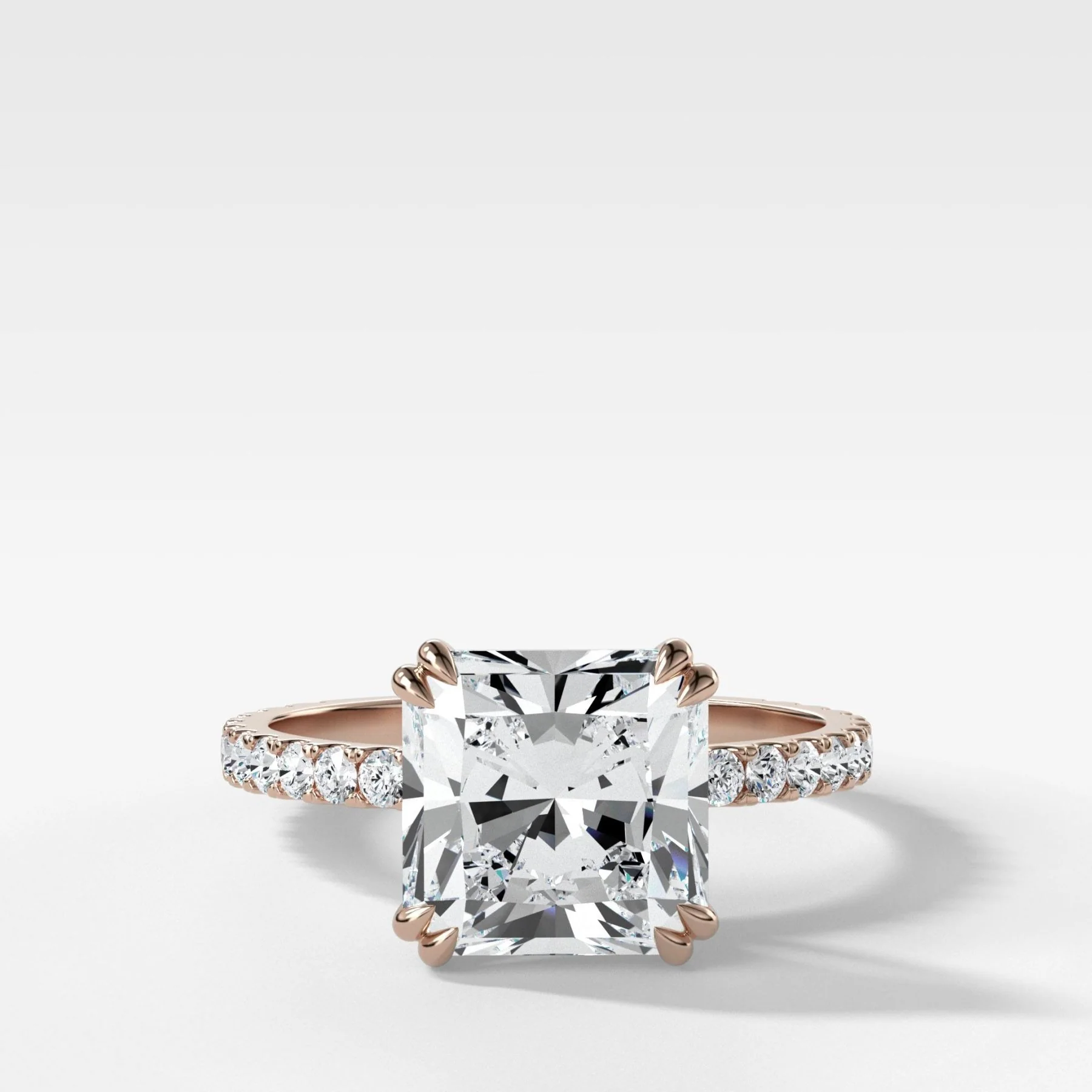 Signature Pavé Engagement Ring With Radiant Square Cut Diamond - Image 5