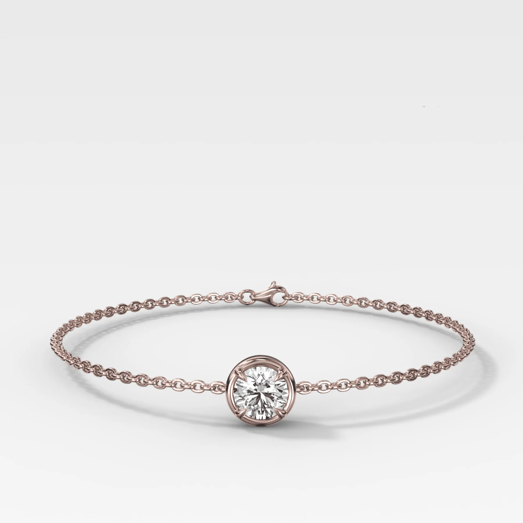 Single Stone Bezel Bracelet with Round Cut Diamond - Image 3