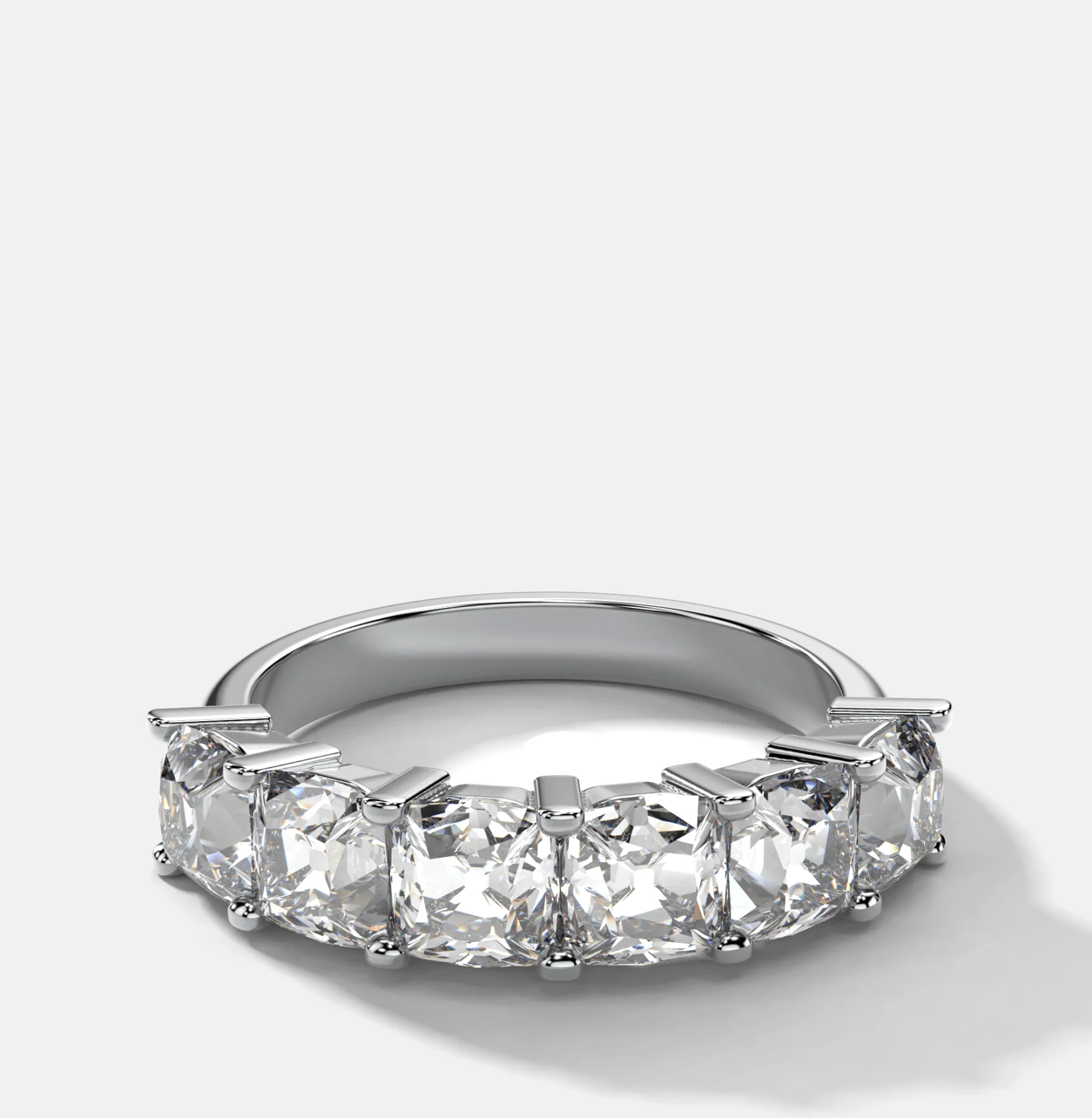 Six Stone Shared Prong Diamond Band With Old Mine Cuts (3.30ctw) - Image 3