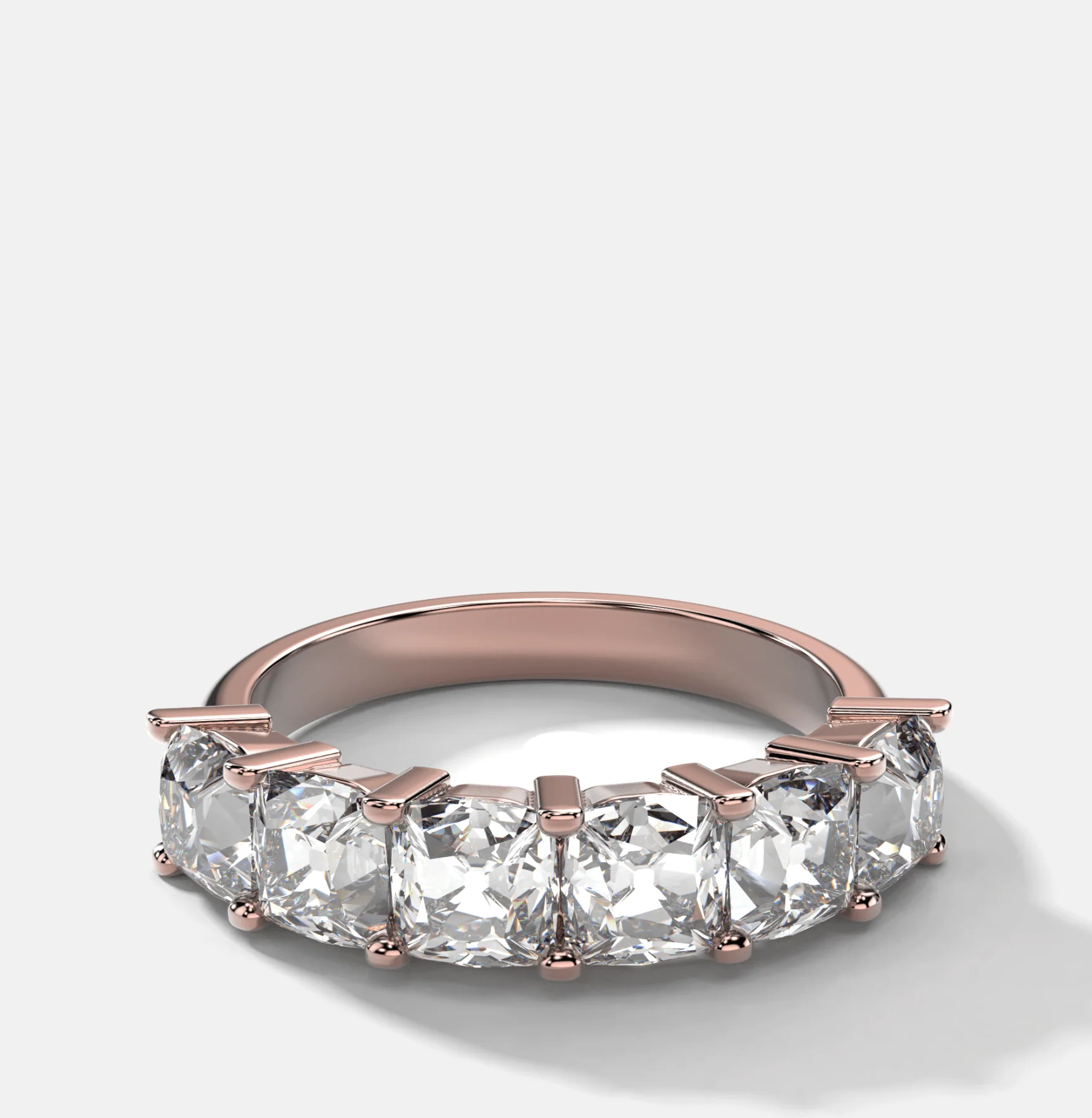 Six Stone Shared Prong Diamond Band With Old Mine Cuts (3.30ctw) - Image 4