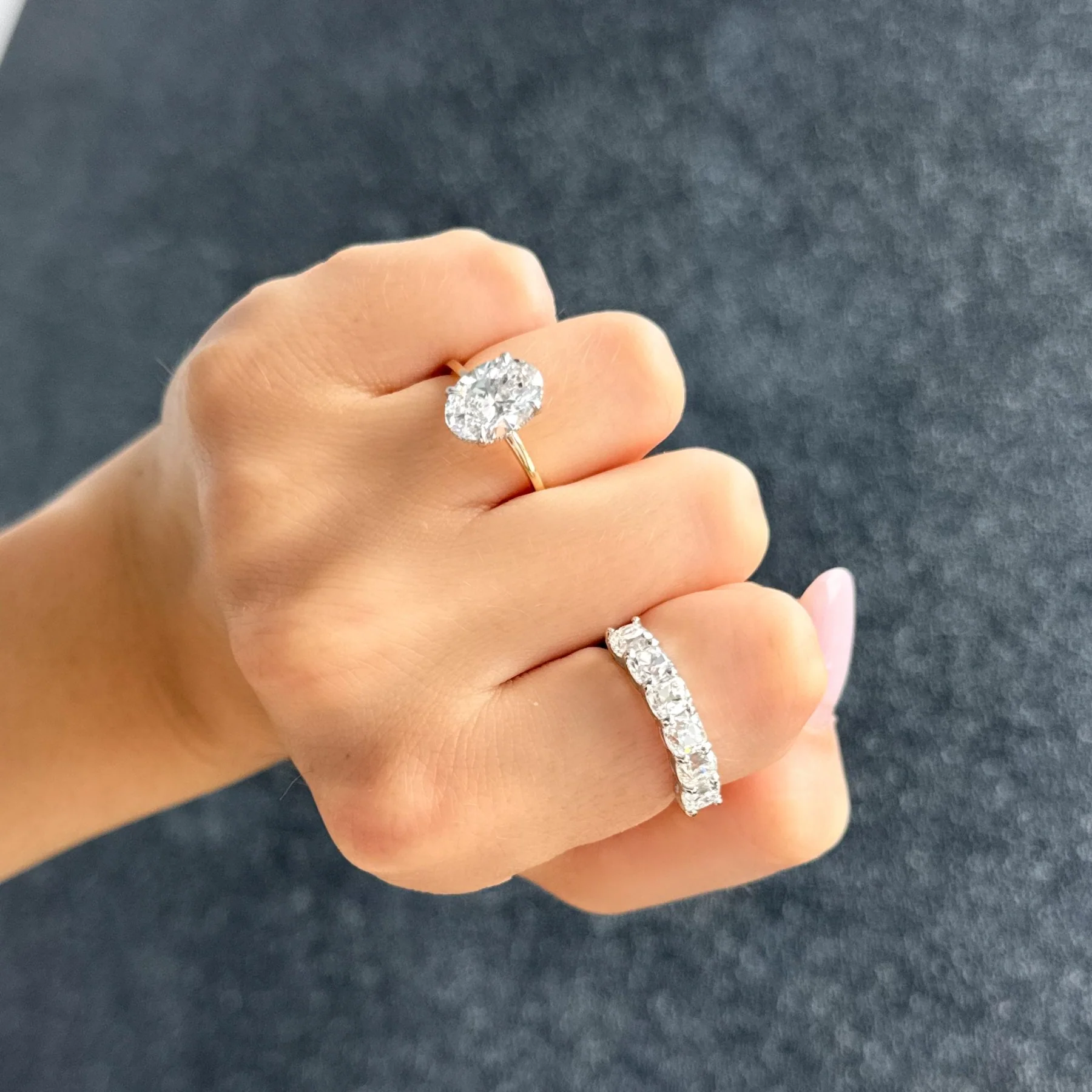 Six Stone Shared Prong Diamond Band With Old Mine Cuts (3.30ctw) - Image 5