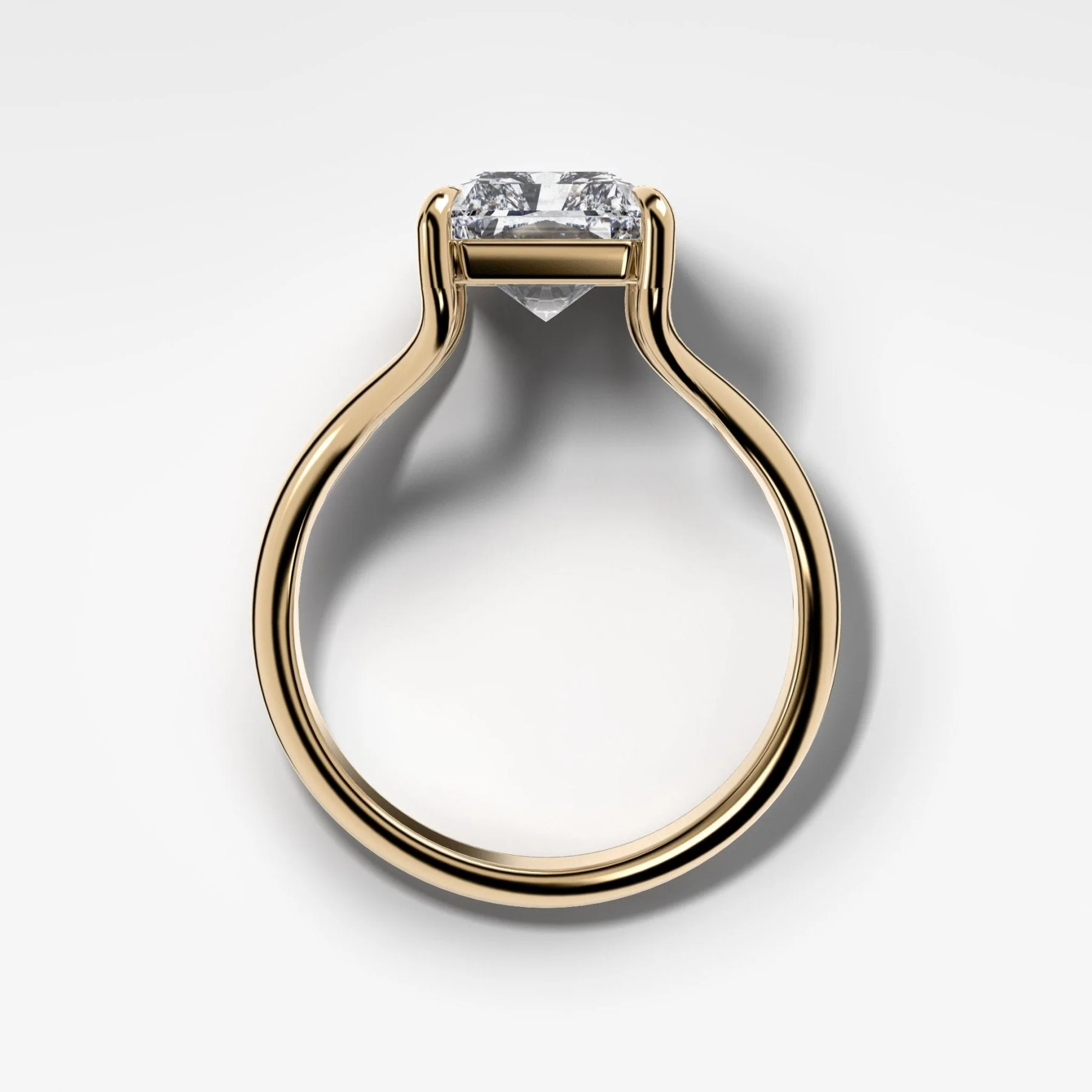 Split Shank Solitaire Engagement Ring with With 2.08ct Elongated Radiant Cut Lab Grown Diamond - Image 3