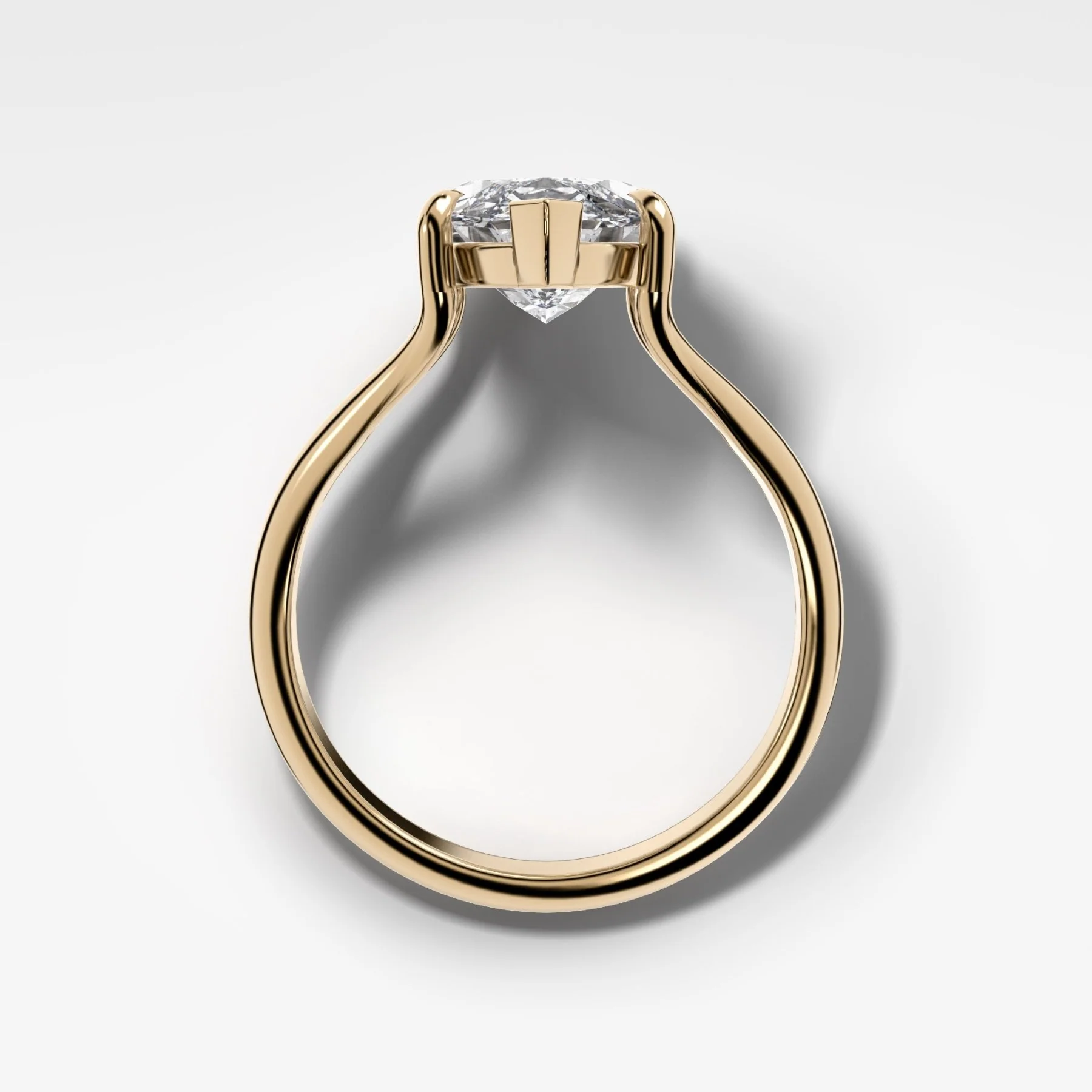 Split Shank Solitaire Engagement Ring with Marquise Cut Diamond - Image 2