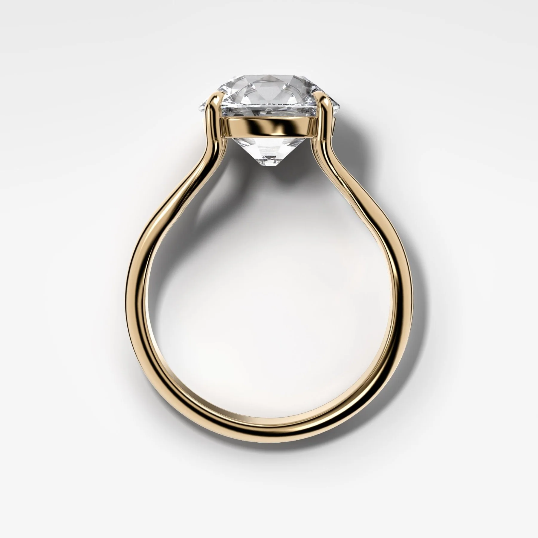 Split Shank Solitaire Engagement Ring with Old Euro Cut Diamond - Image 2