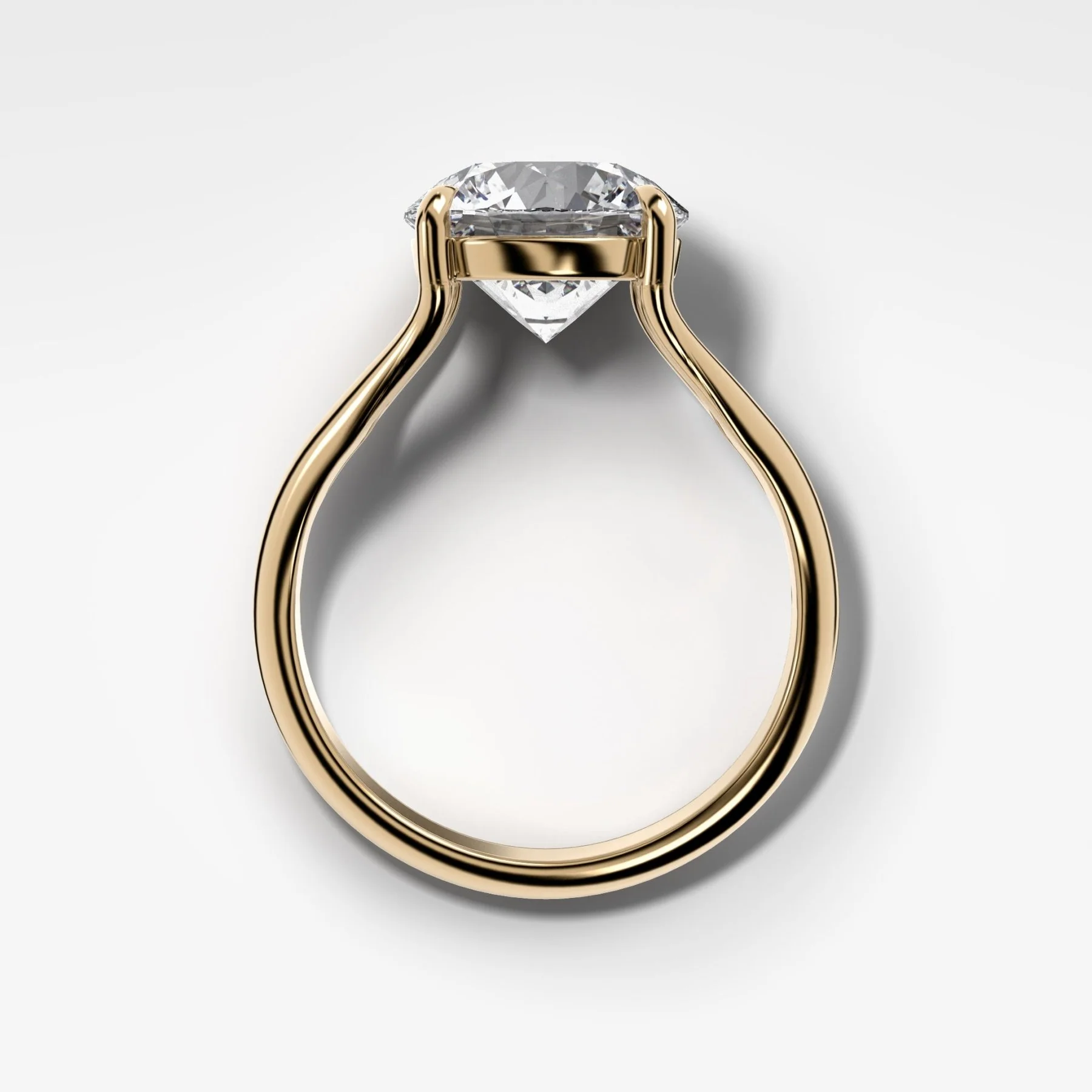 Split Shank Solitaire Engagement Ring with Round Cut Diamond - Image 2