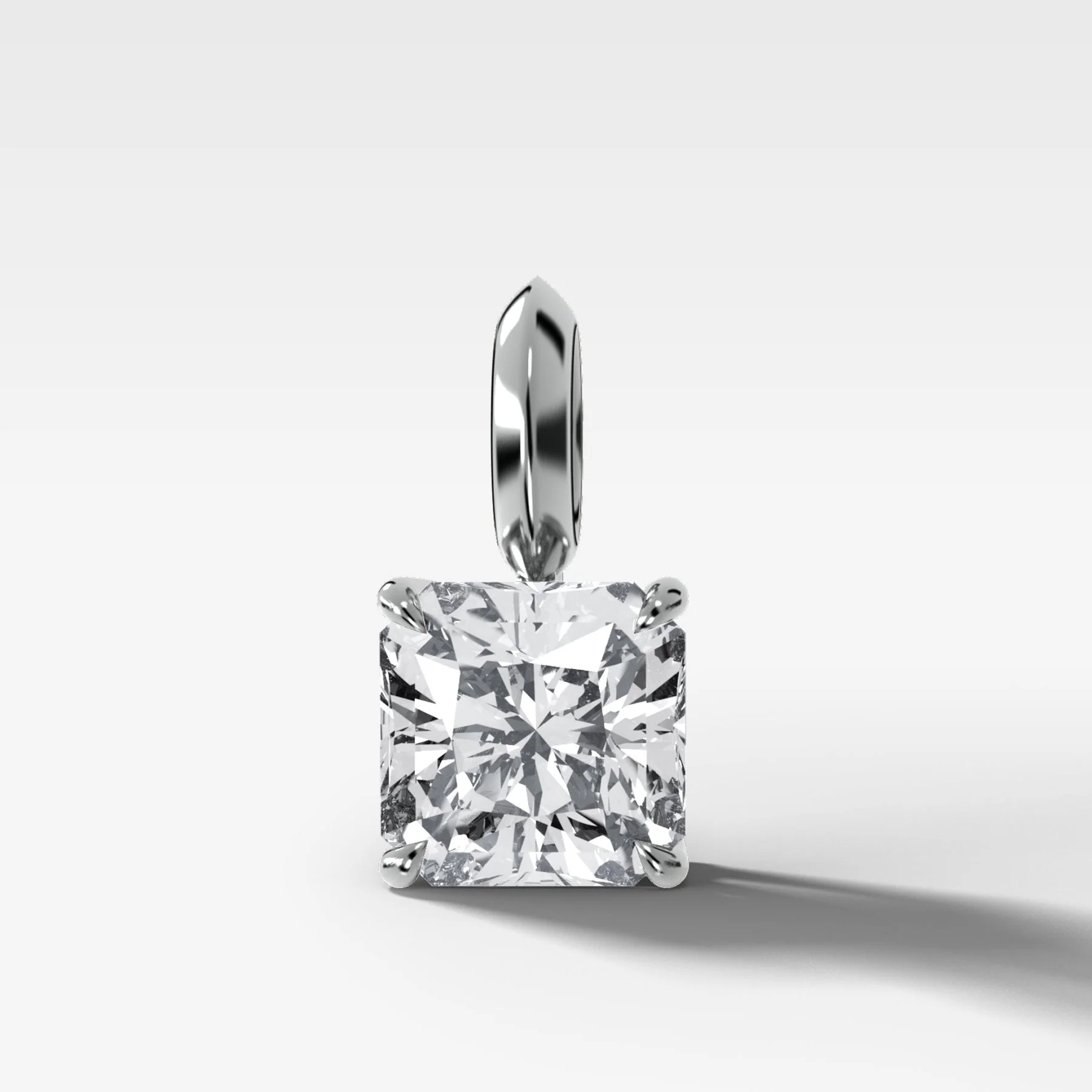 Classic Square Radiant Attachable Diamond Pendant - Image 3