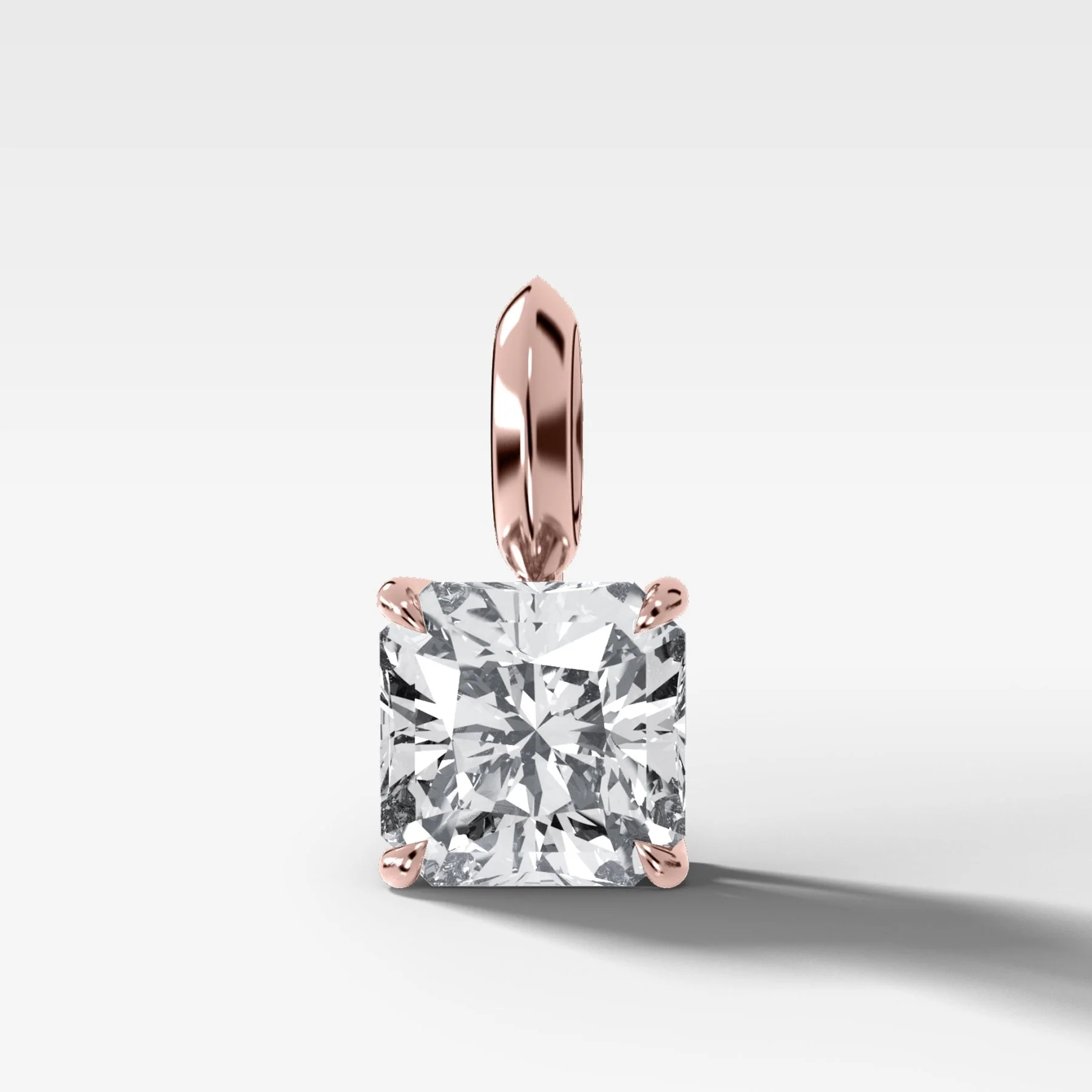Classic Square Radiant Attachable Diamond Pendant - Image 4