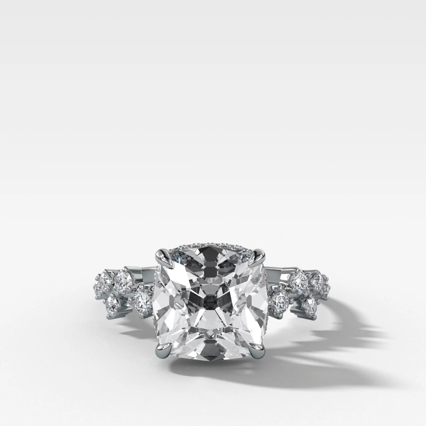 Starfire Engagement Ring with Old Mine Cut Diamond - Image 3