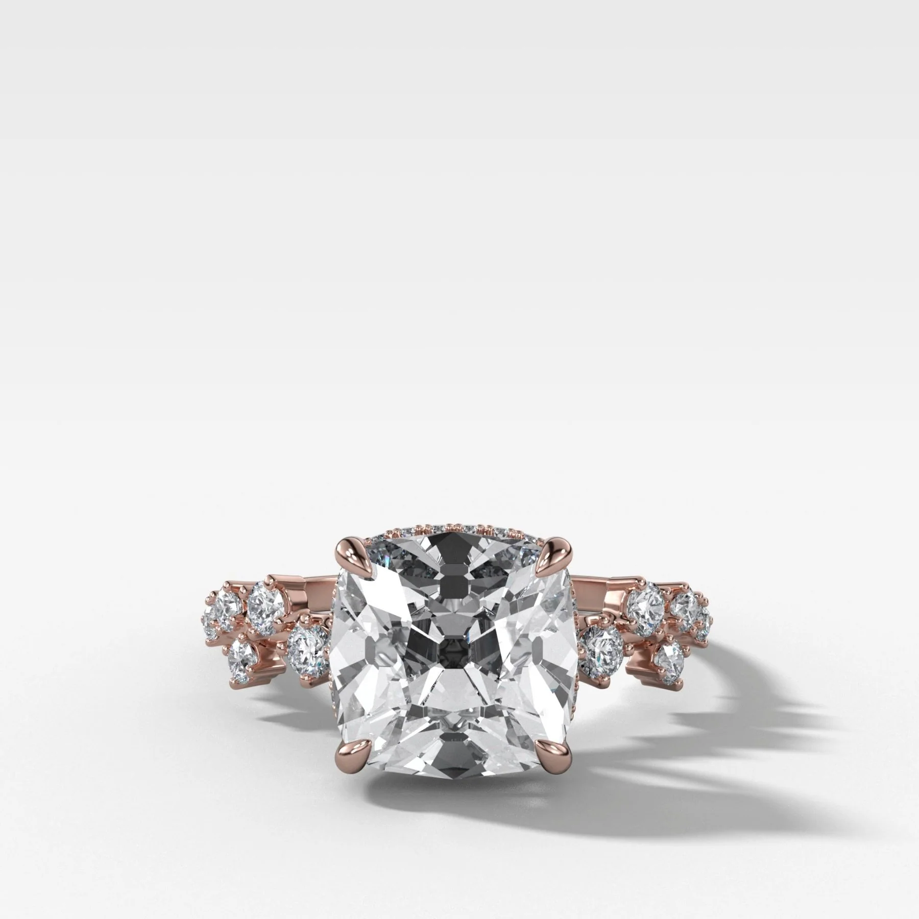 Starfire Engagement Ring with Old Mine Cut Diamond - Image 4