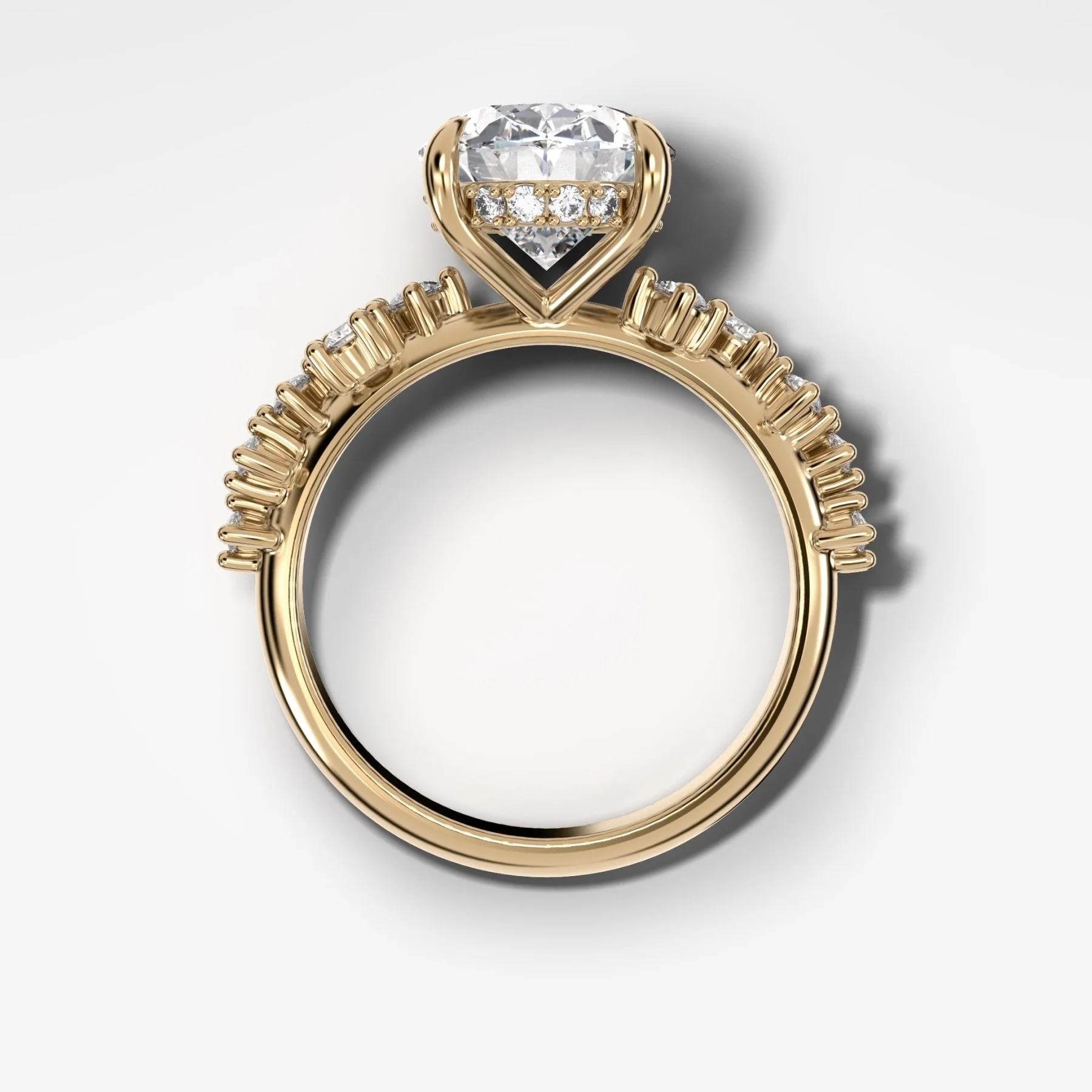 Starfire Engagement Ring with Oval Cut Diamond - Image 2