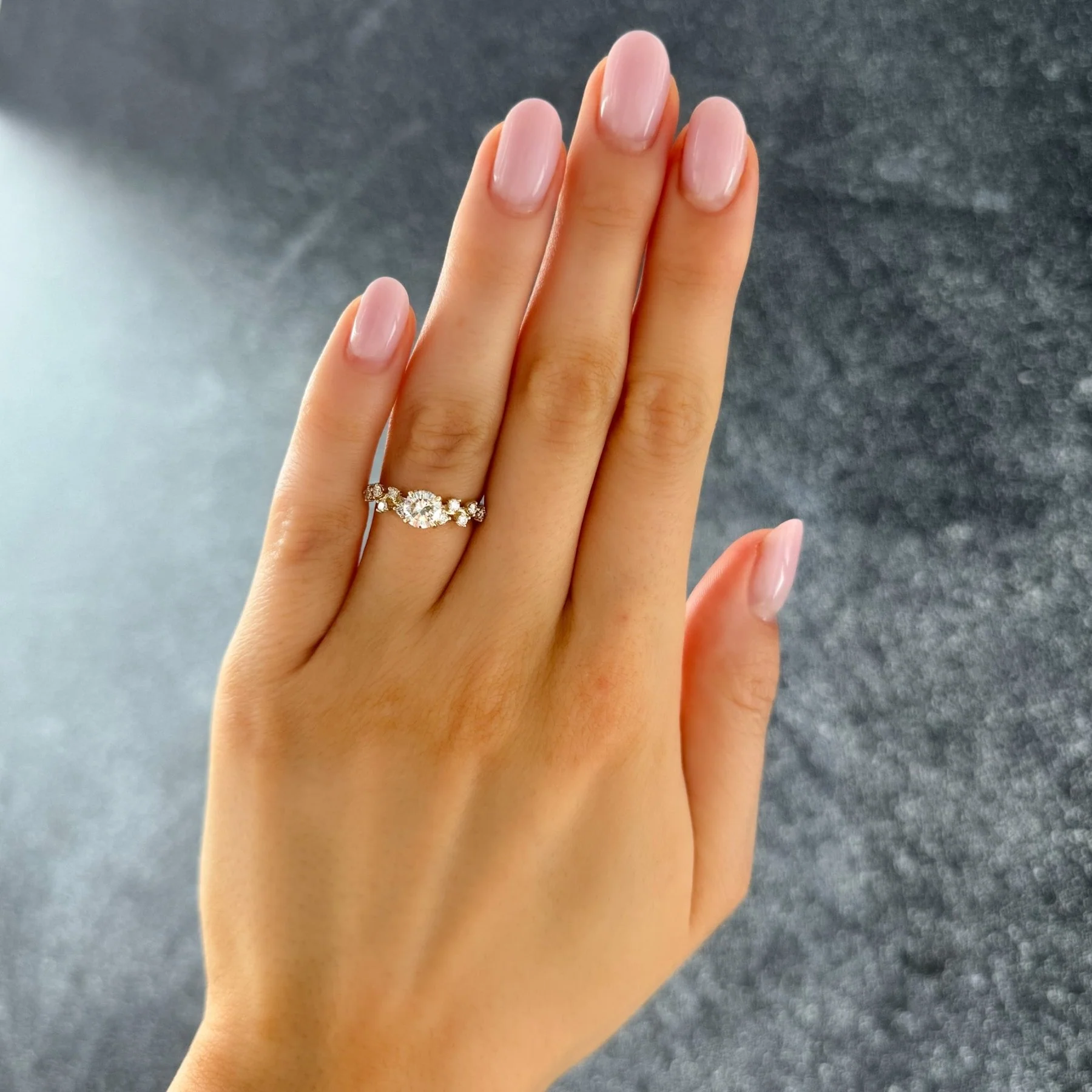 Starfire Engagement Ring with Round Cut Diamond - Image 3