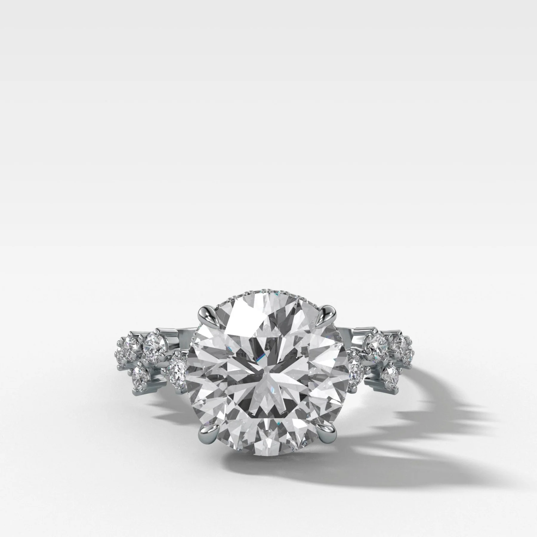 Starfire Engagement Ring with Round Cut Diamond - Image 4
