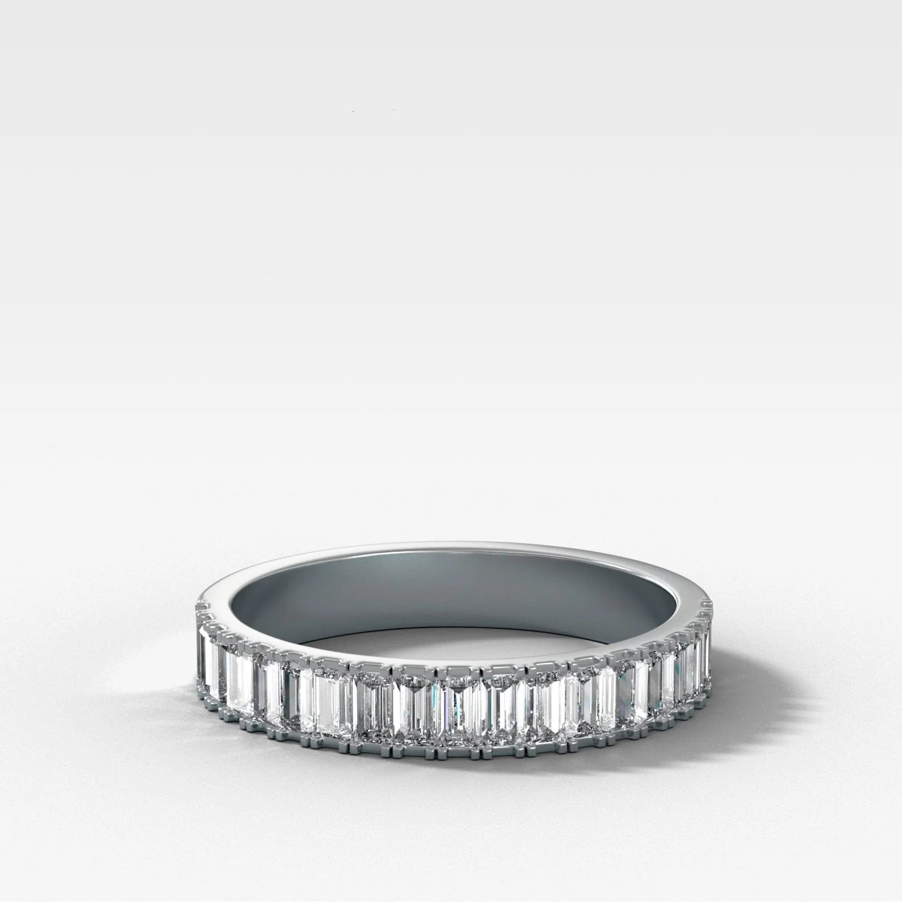 Straight Edge Baguette Diamond Wedding Band - Image 3