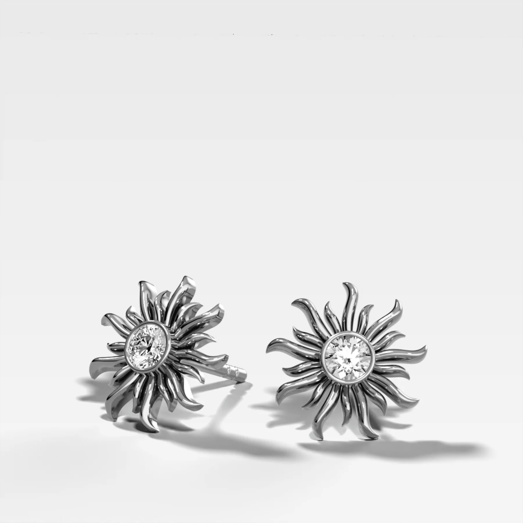Sunlight Round Diamond Stud Earrings - Image 3