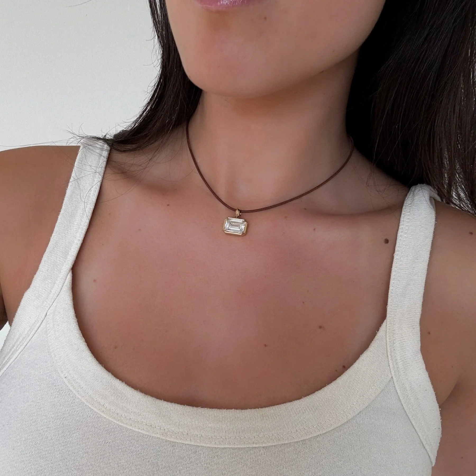 Tan Leather Cord Necklace (1.5mm) - Image 3