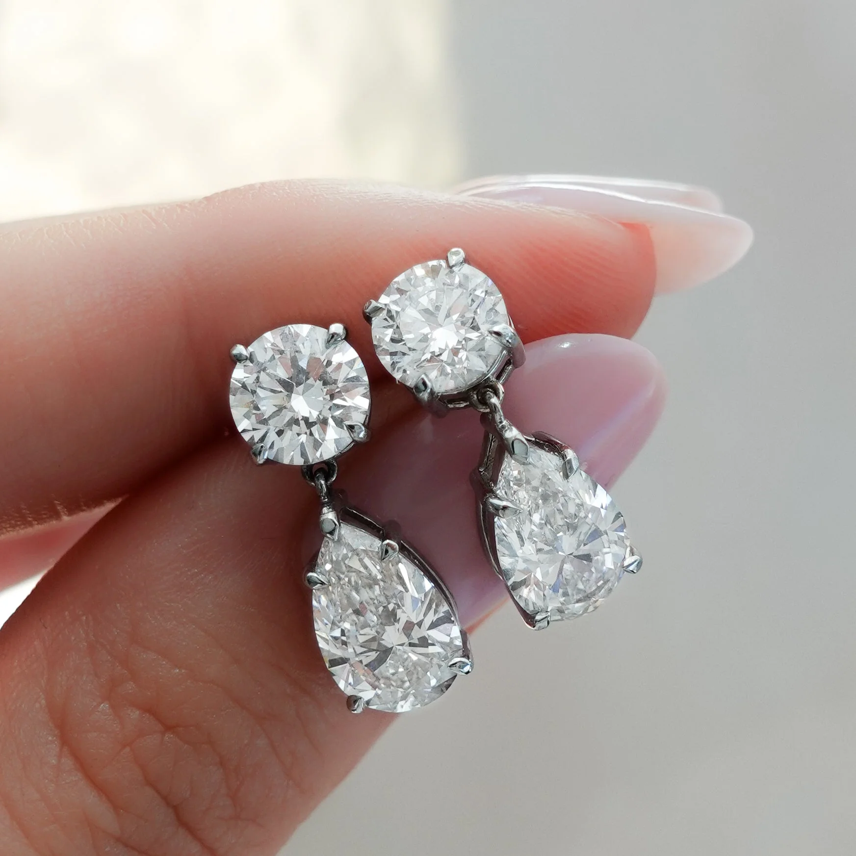 Teardrop Diamond Earrings - Image 2