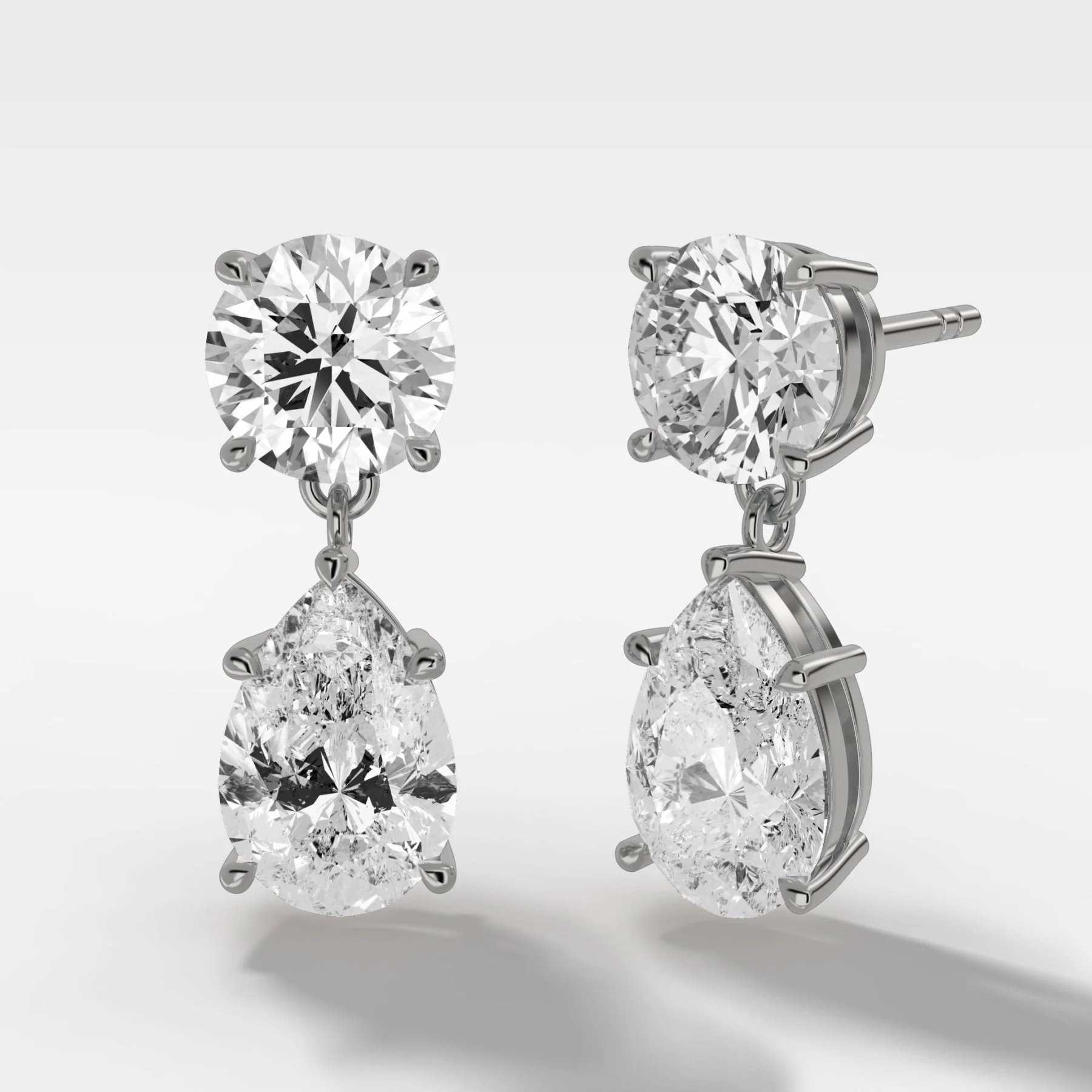 Teardrop Diamond Earrings - Image 3