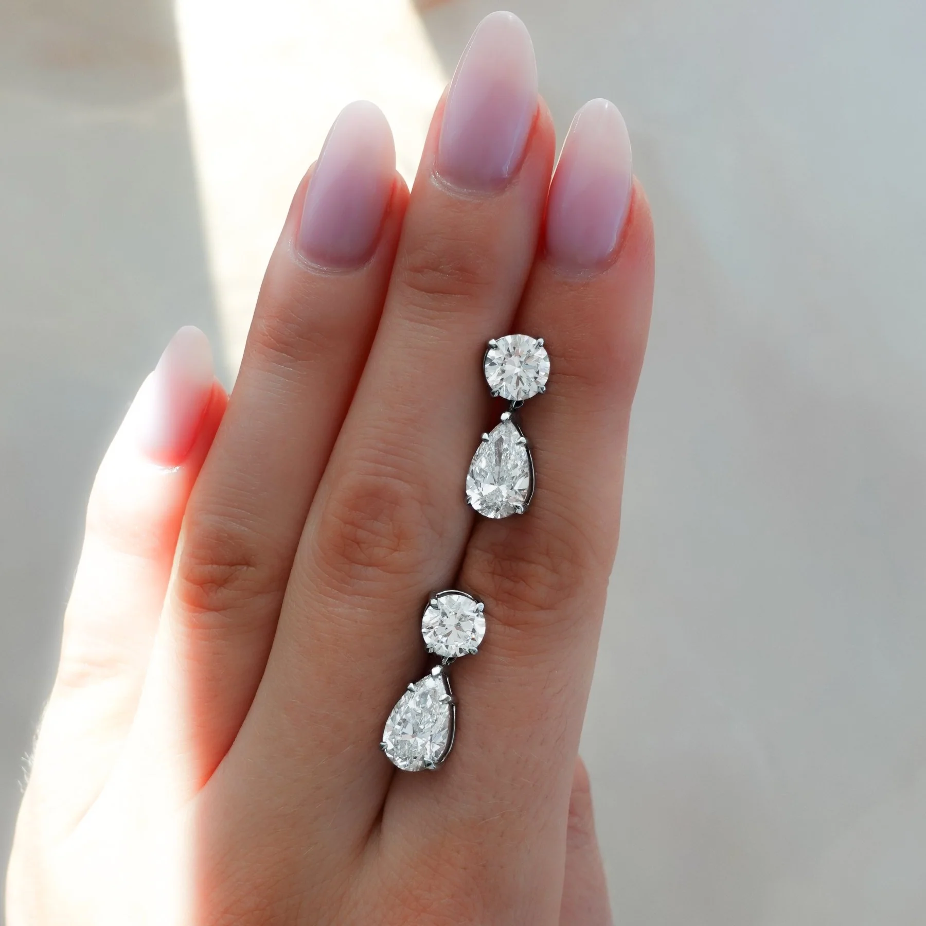 Teardrop Diamond Earrings - Image 6