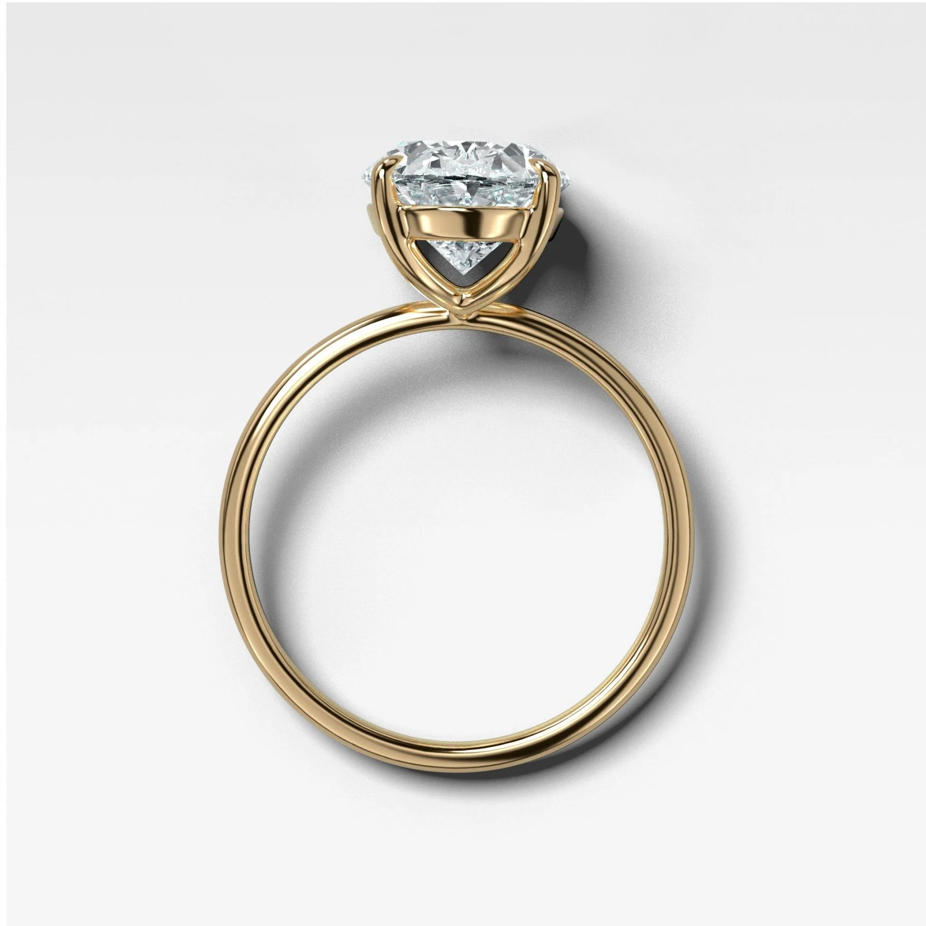 Thin + Simple Engagement Ring with 3.03ct Lab Grown Oval Cut Diamond - Image 2