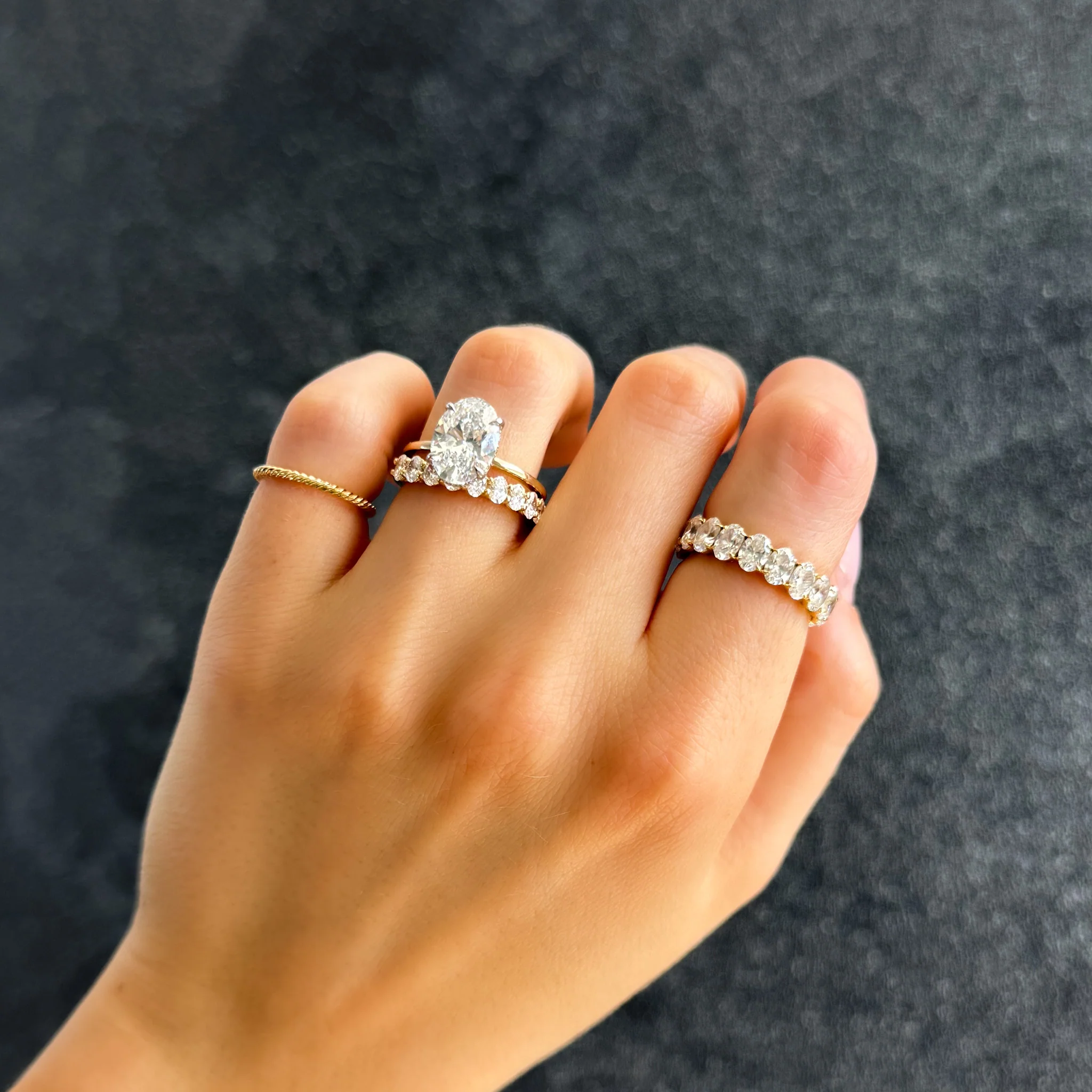 Thin + Simple Solitaire Engagement Ring With Oval Cut Diamond - Image 10