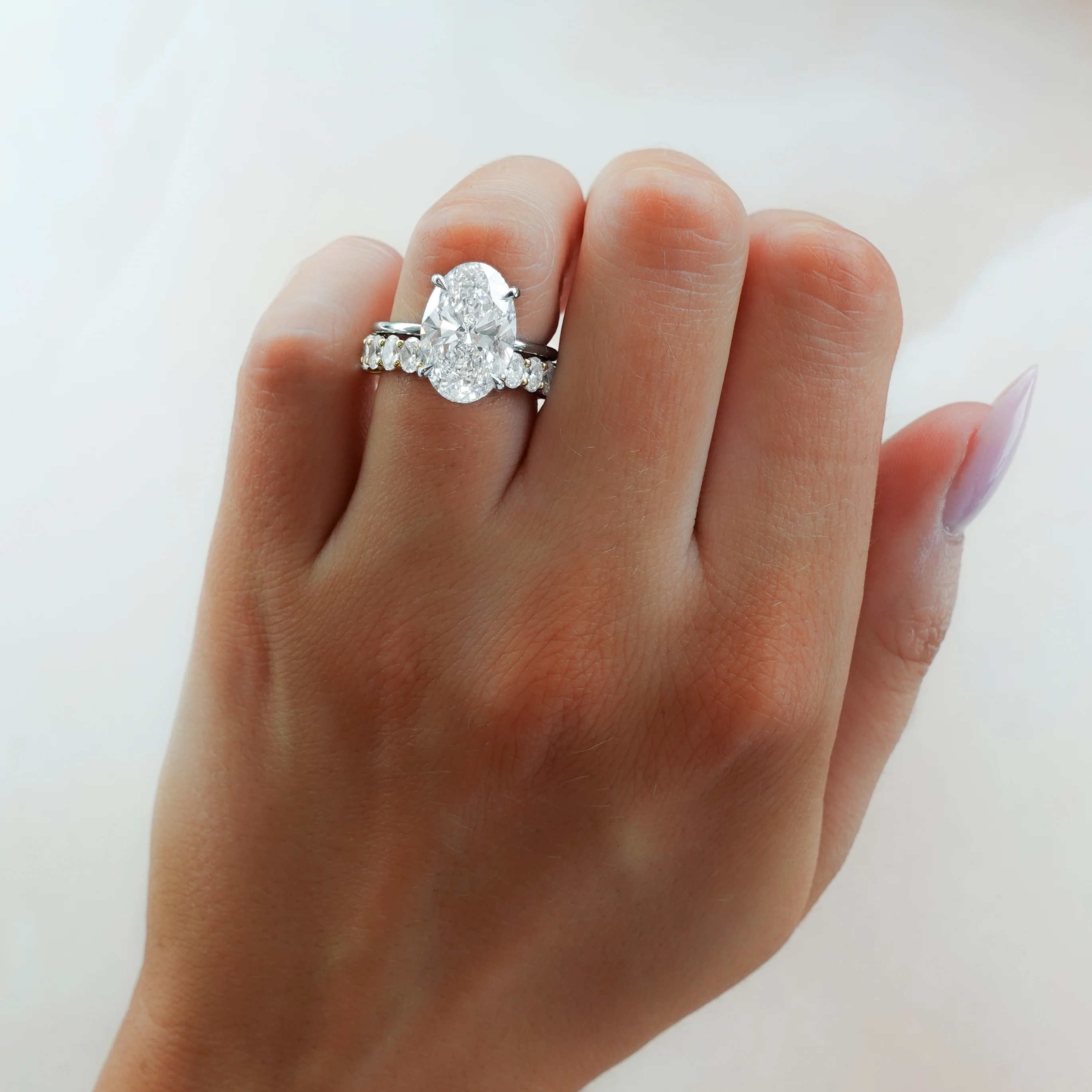 Thin + Simple Solitaire Engagement Ring With Oval Cut Diamond - Image 8