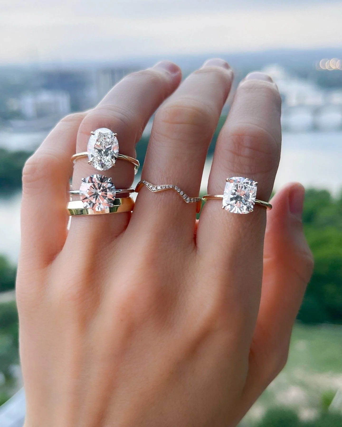 Thin + Simple Solitaire Engagement Ring With Round Brilliant Cut Diamond - Image 5