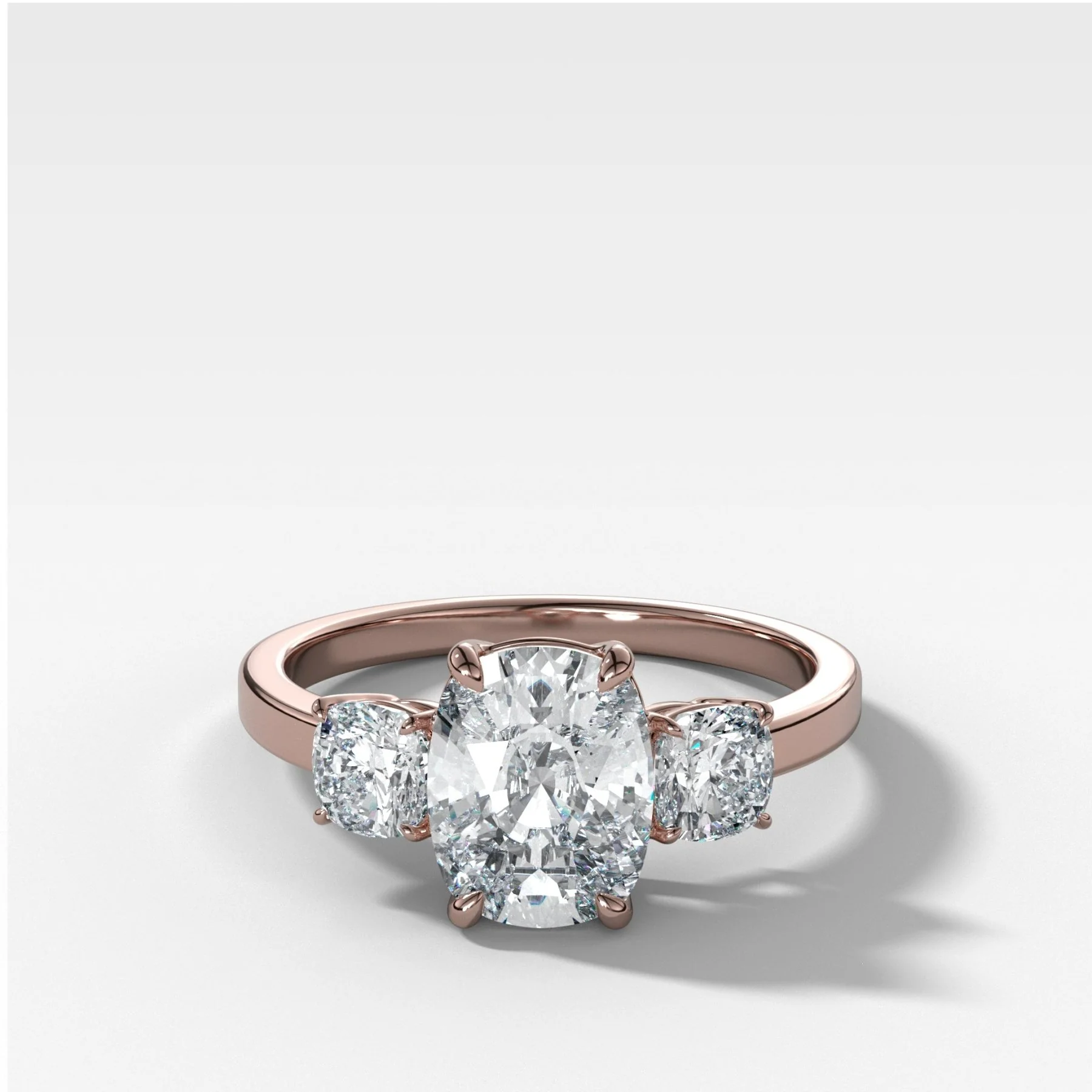 Three Stone Engagement Ring With Mixed Cushion Cut Diamonds - Image 4