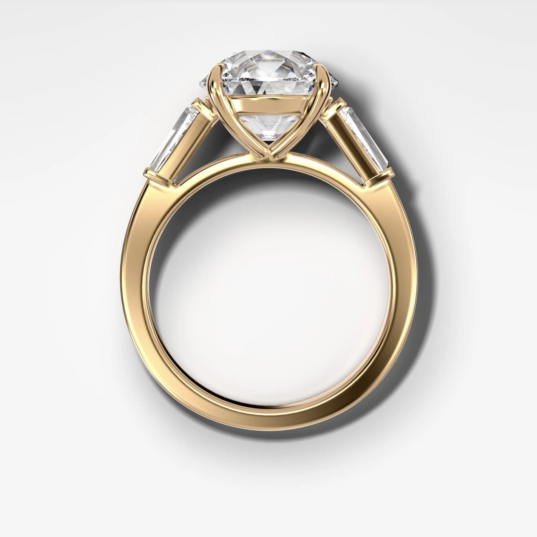 Translunar Tapered Baguette Engagement Ring With Old Euro Cut Diamond - Image 2