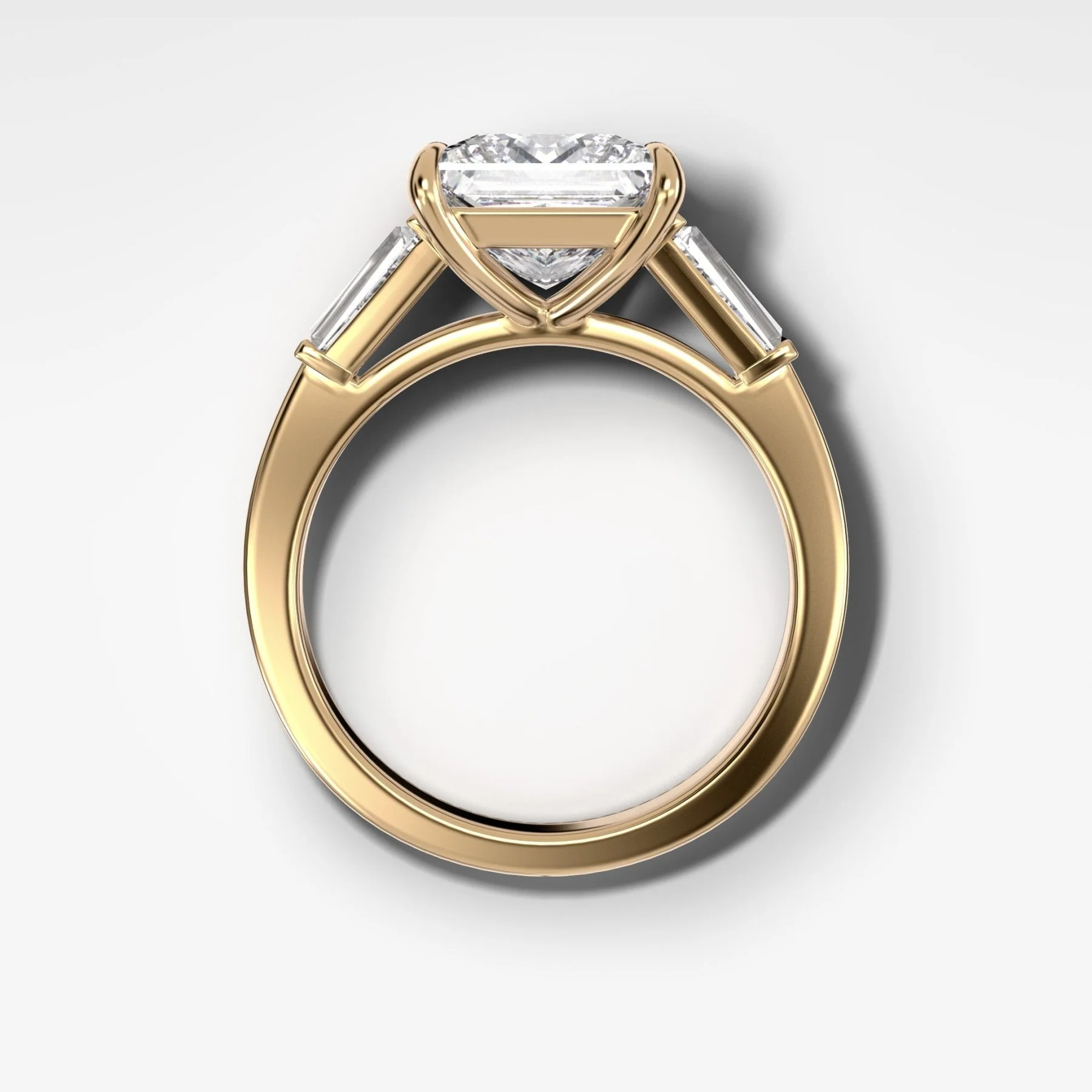 Translunar Tapered Baguette Engagement Ring With Princess Cut Diamond - Image 2