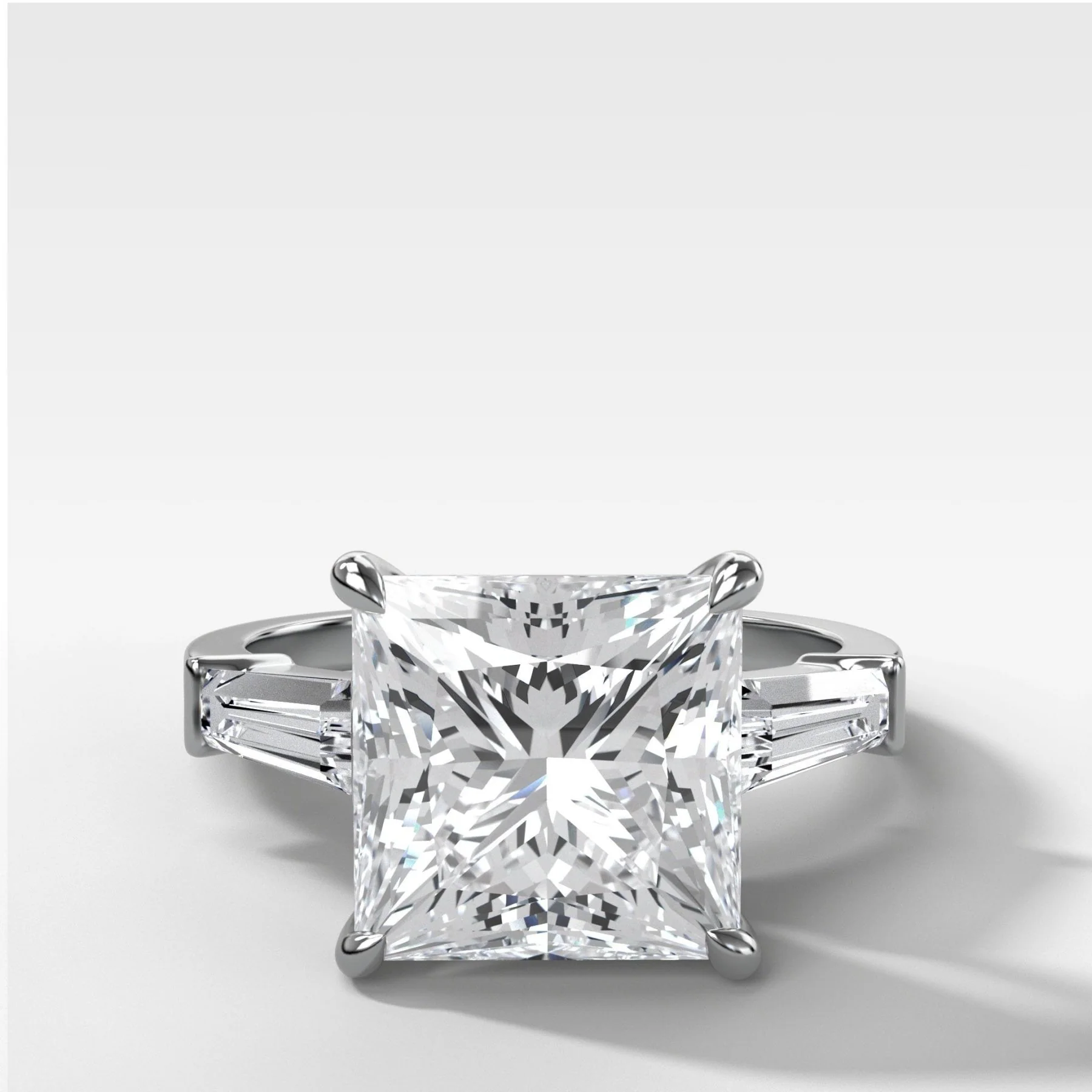 Translunar Tapered Baguette Engagement Ring With Princess Cut Diamond - Image 3