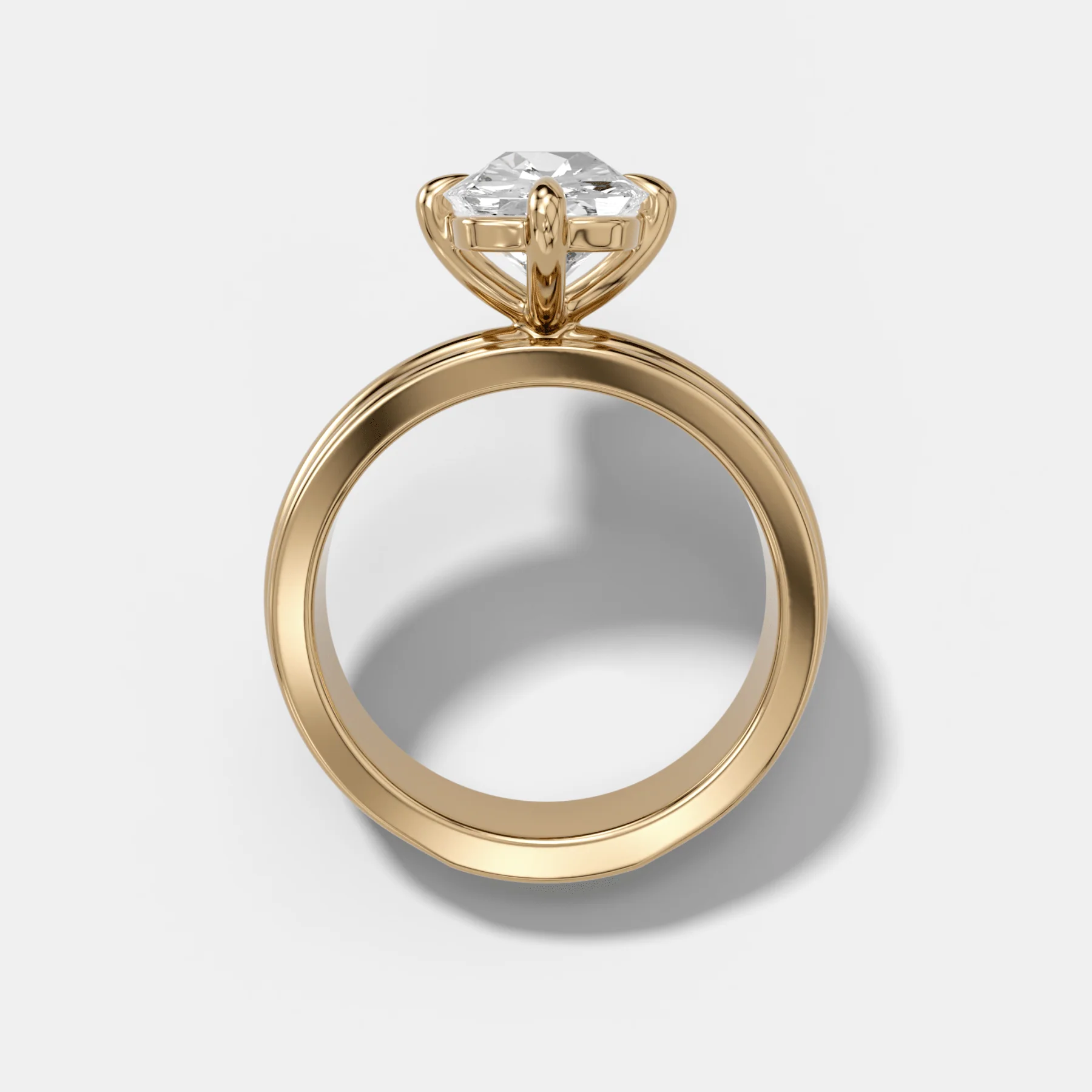 Triple Row Compass Engagement Ring with Old Mine Cut Diamond - Image 2
