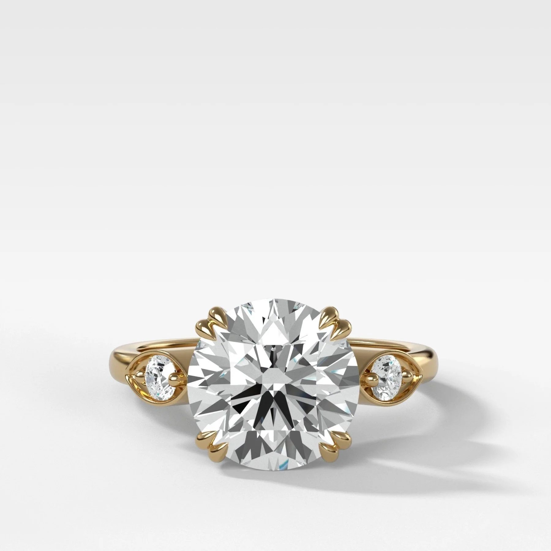 Vintage Ridge Shank Diamond Engagement Ring With Old Euro Cut Diamond