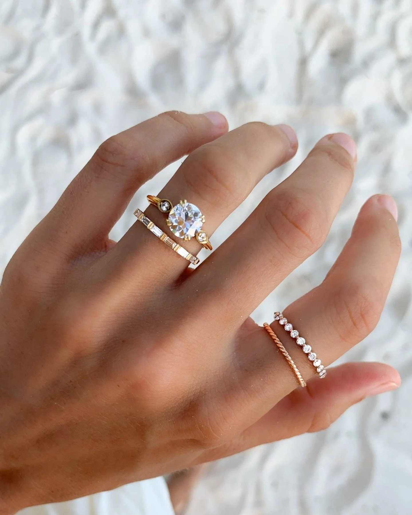 Vintage Ridge Shank Diamond Engagement Ring With Old Euro Cut Diamond - Image 5