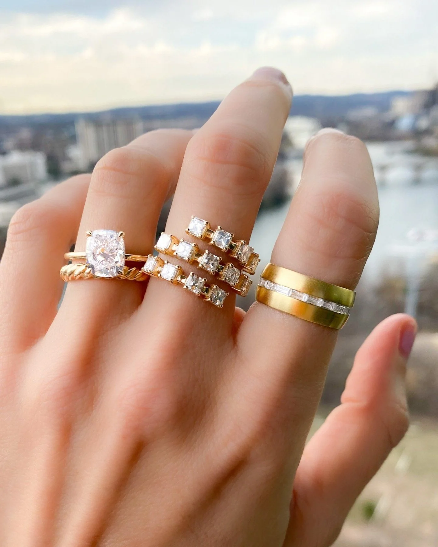 Wide Dome Diamond Baguette Eternity Band - Image 2
