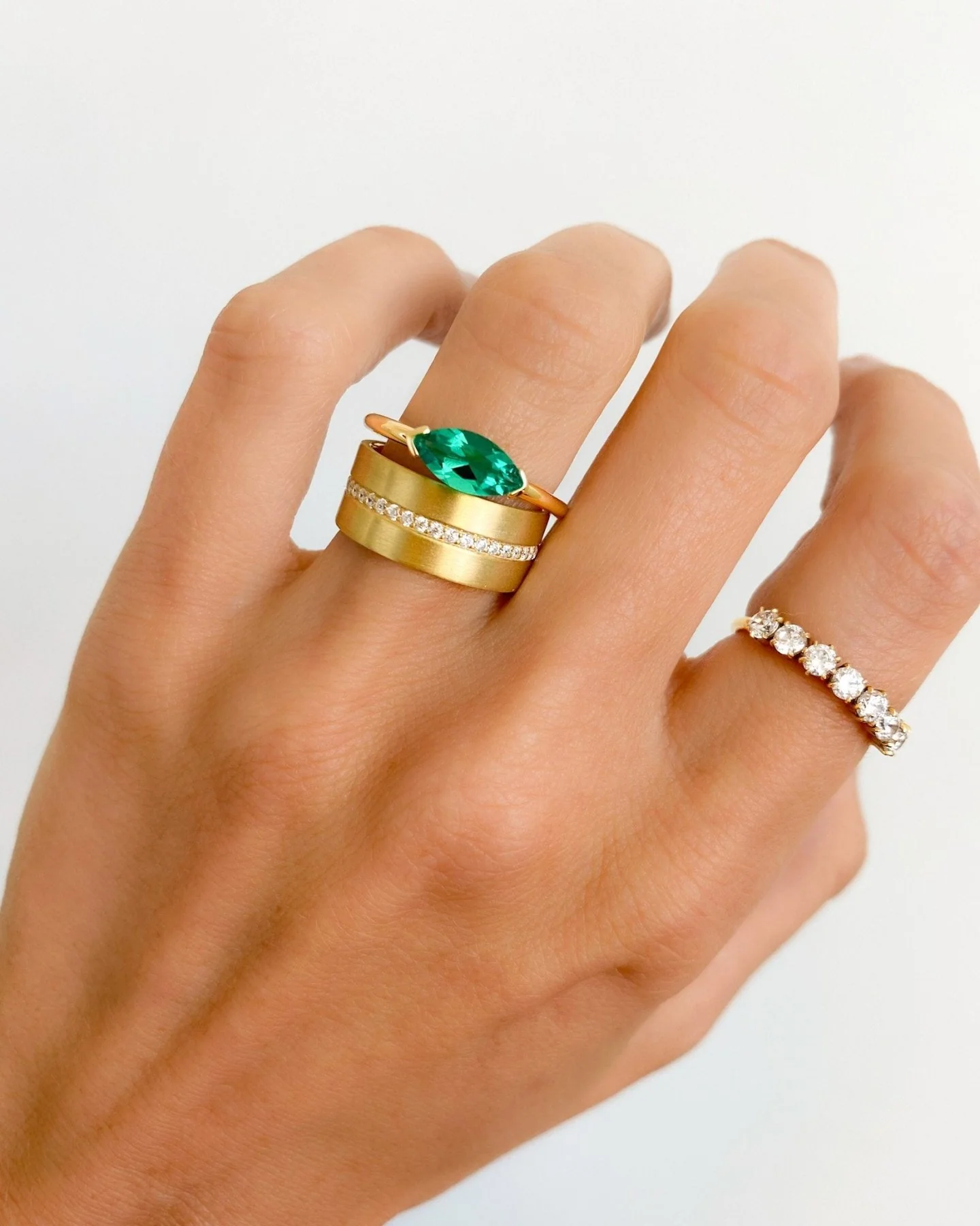 Wide Flat Diamond Pavé Eternity Band - Image 2
