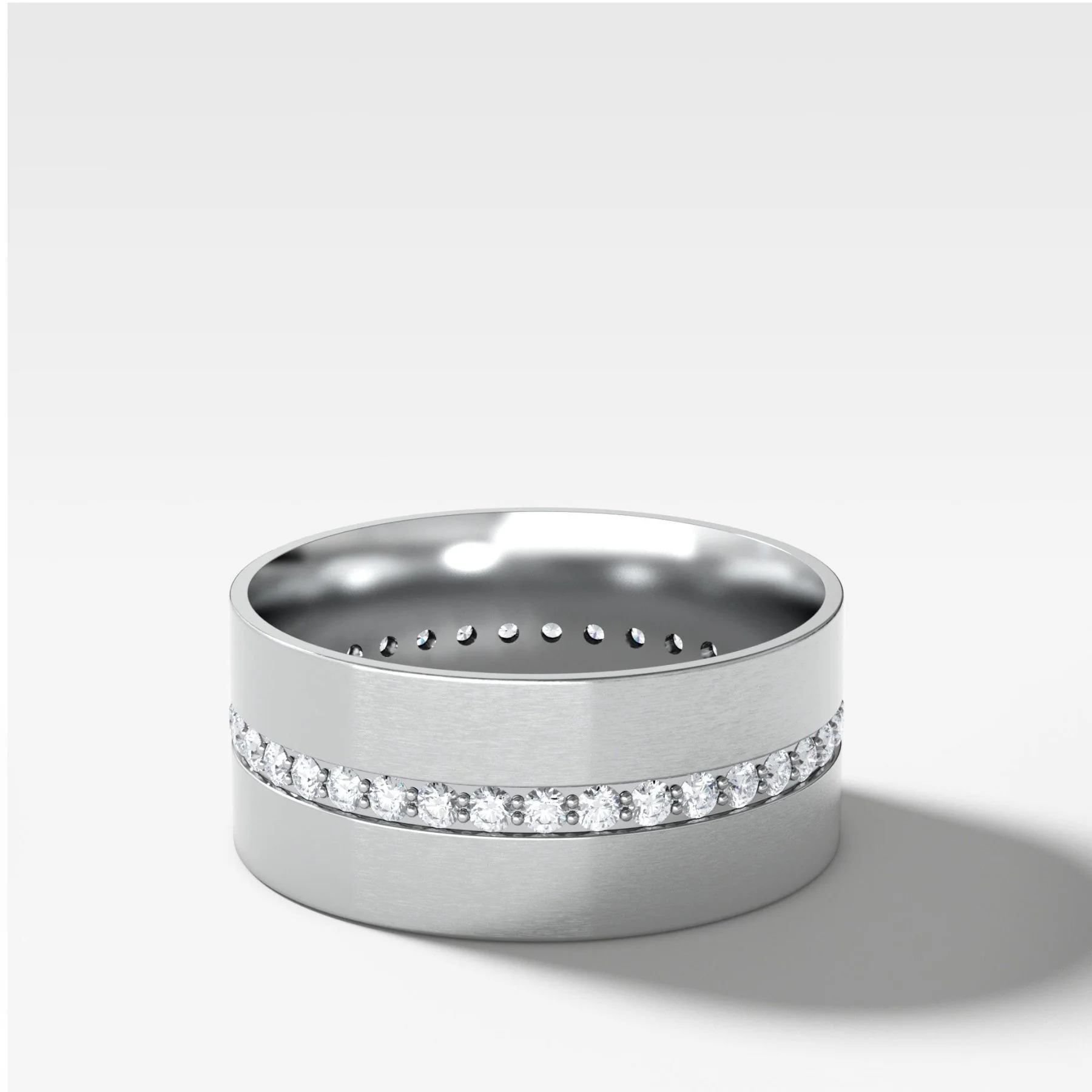 Wide Flat Diamond Pavé Eternity Band - Image 3