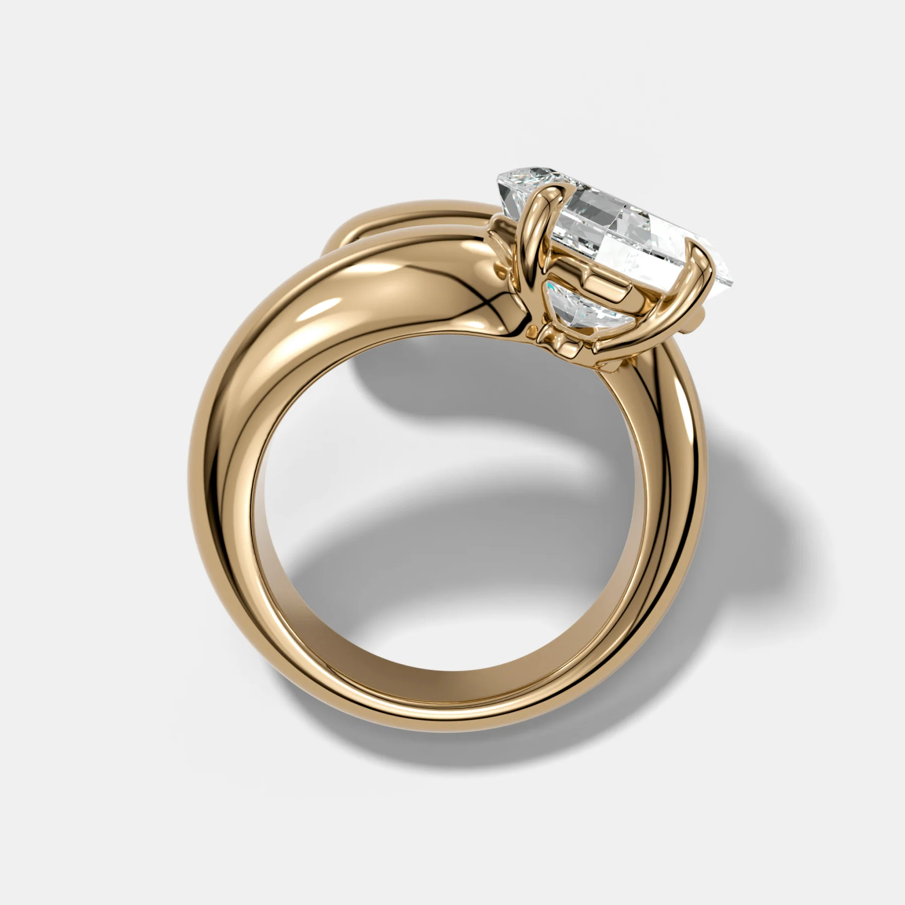 Wrap Engagement Ring with Asscher Cut Diamond - Image 2